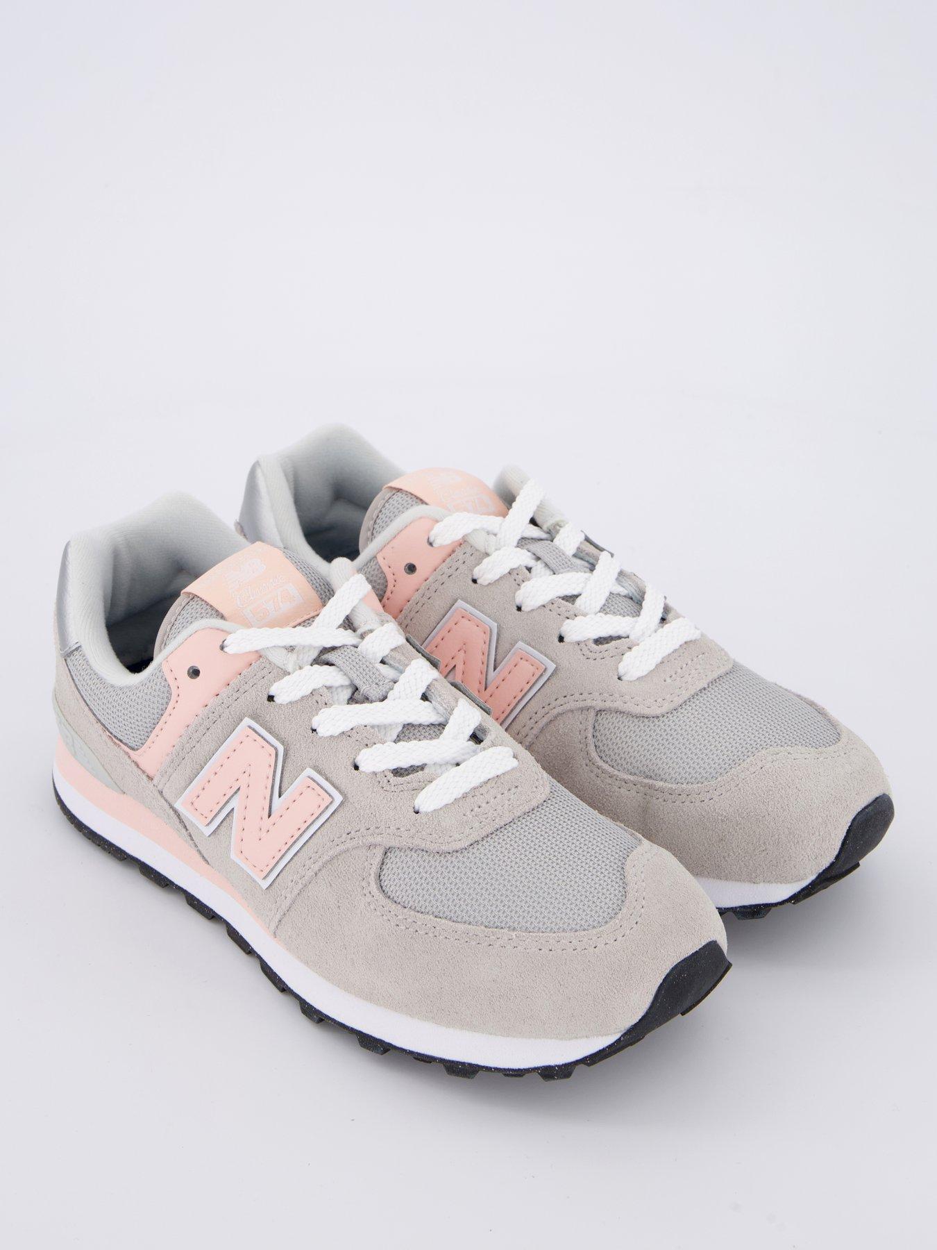 New Balance Junior 574 Lace Up Trainers -Grey Rain Cloud Very