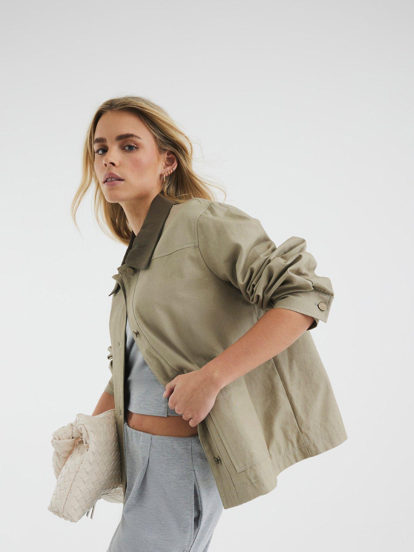 undefined Petite Washed Jacket - Medium Stone