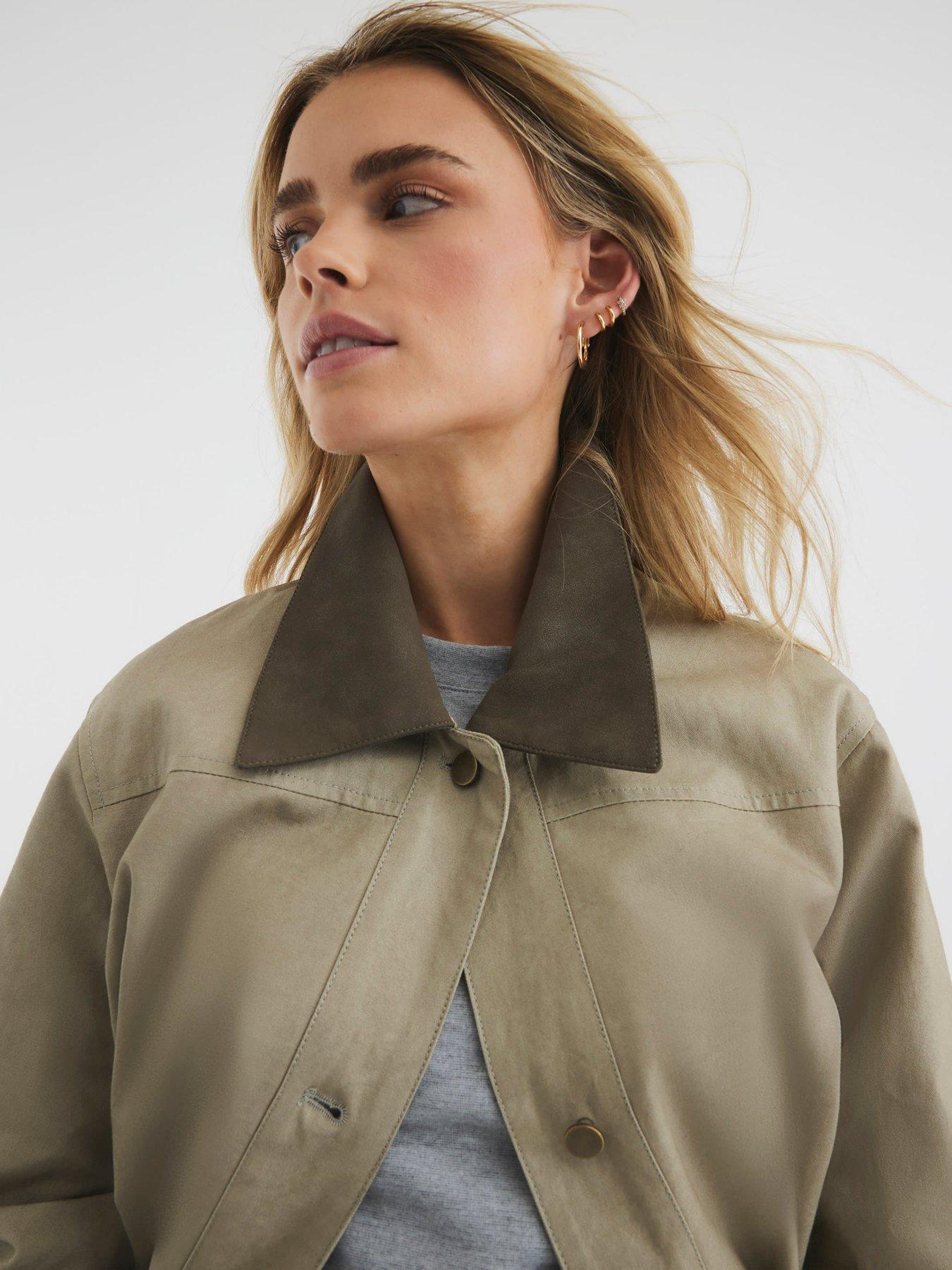 River Island Petite Washed Jacket Medium Stone Very