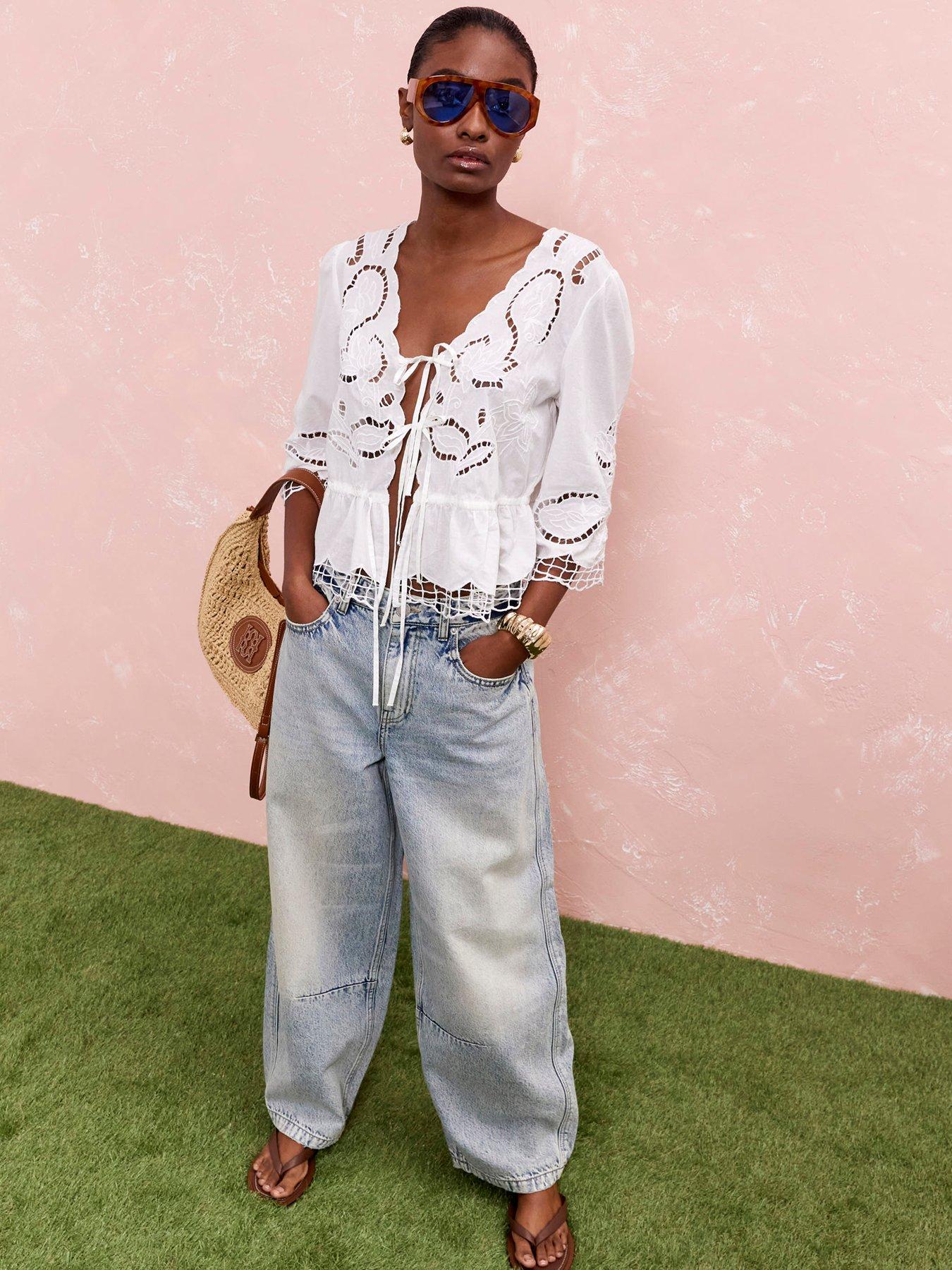 undefined Cutwork Blouse - White