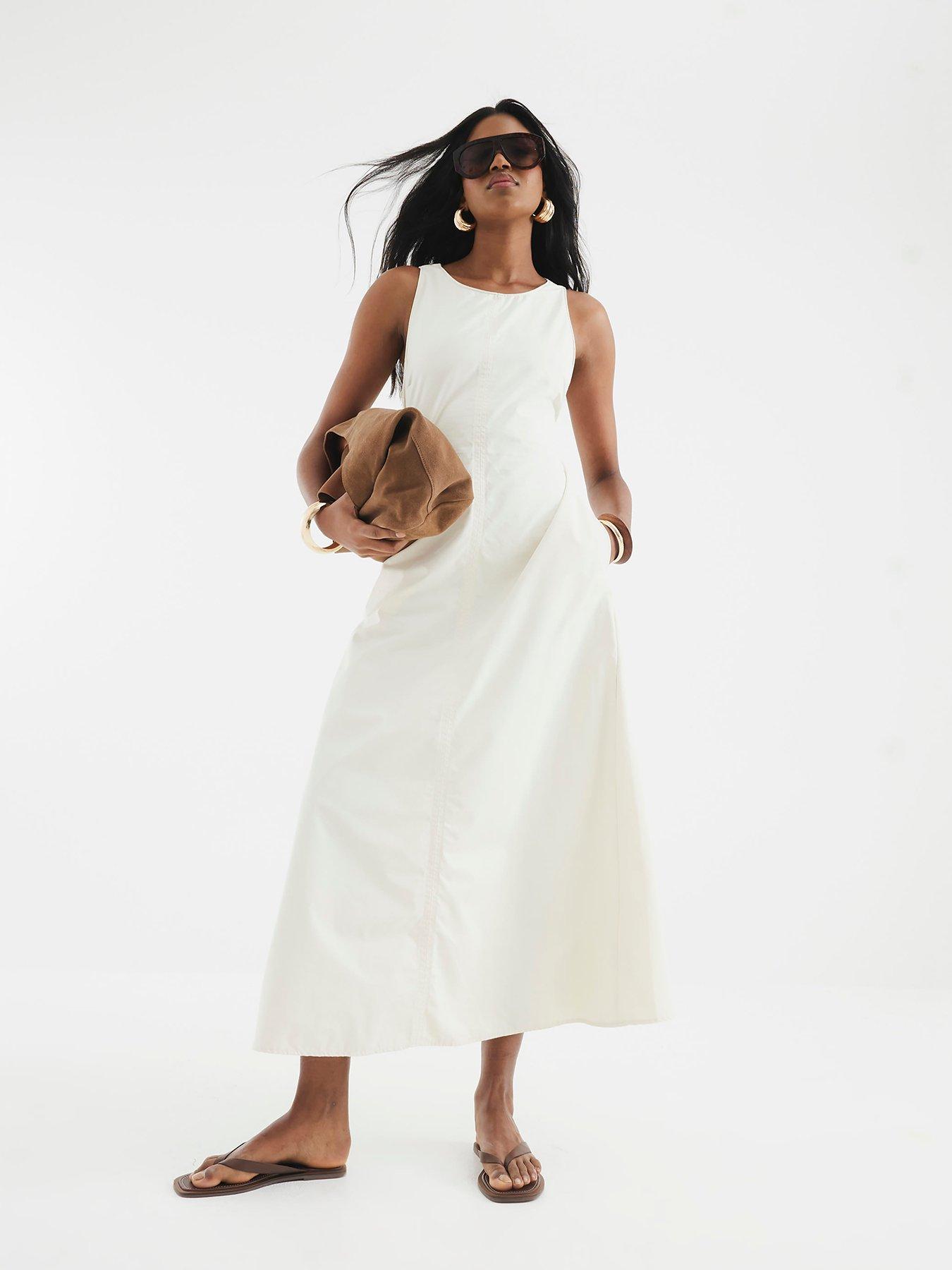 undefined Cut Out Maxi Dress - Cream