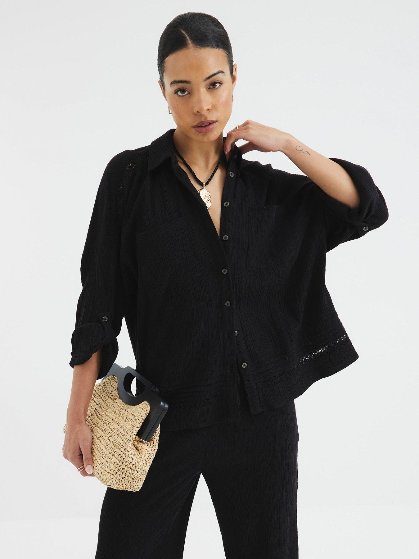 undefined Crinkle Pocket Shirt - Black