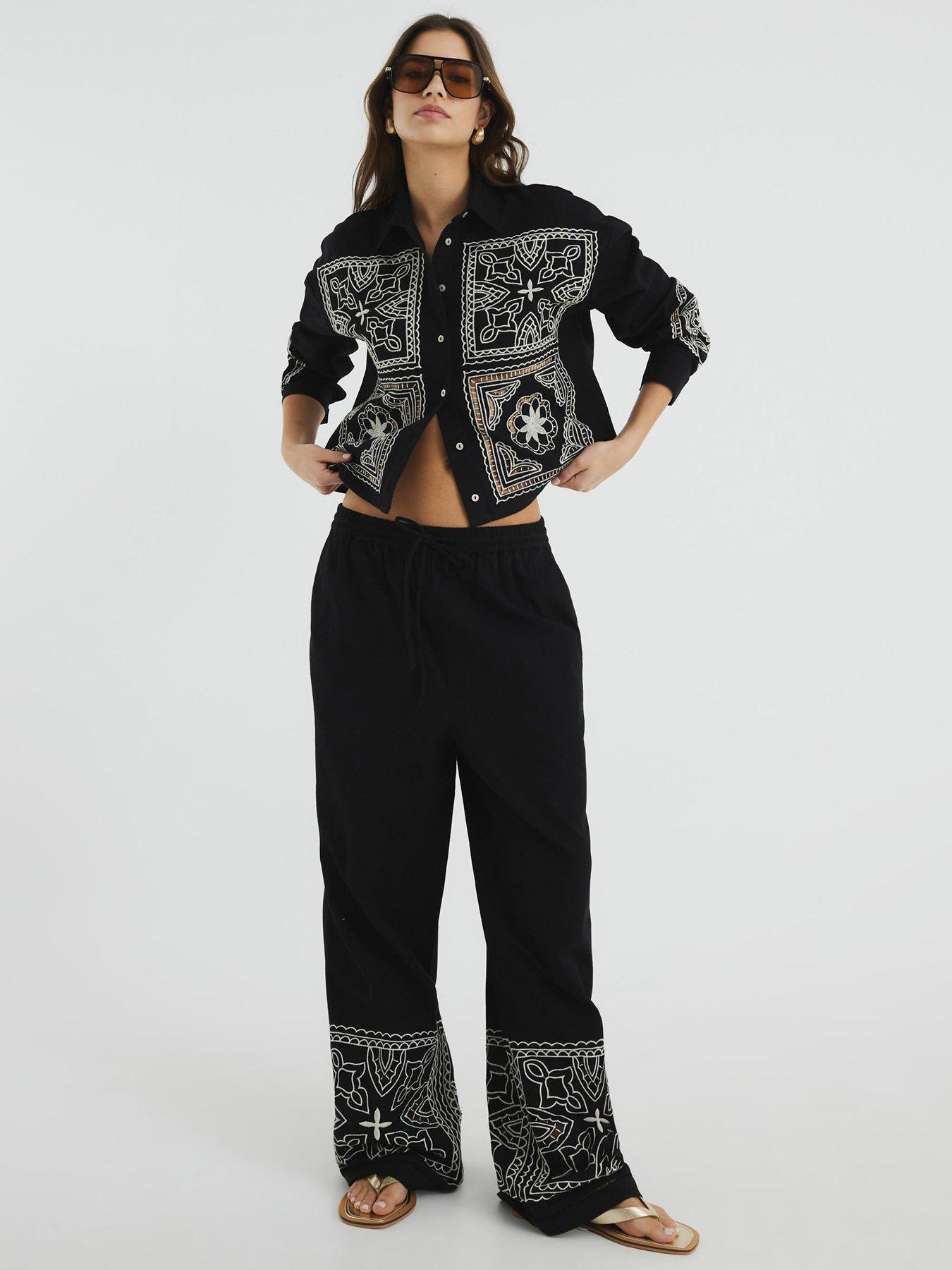 undefined Cutwork Trouser - Black