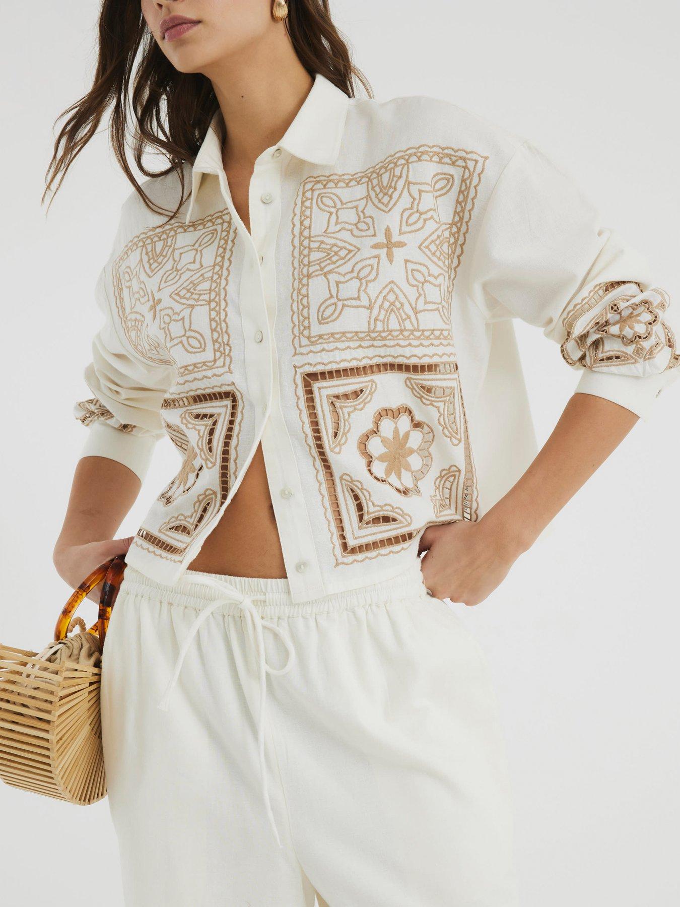 undefined Cutwork Trouser - Cream