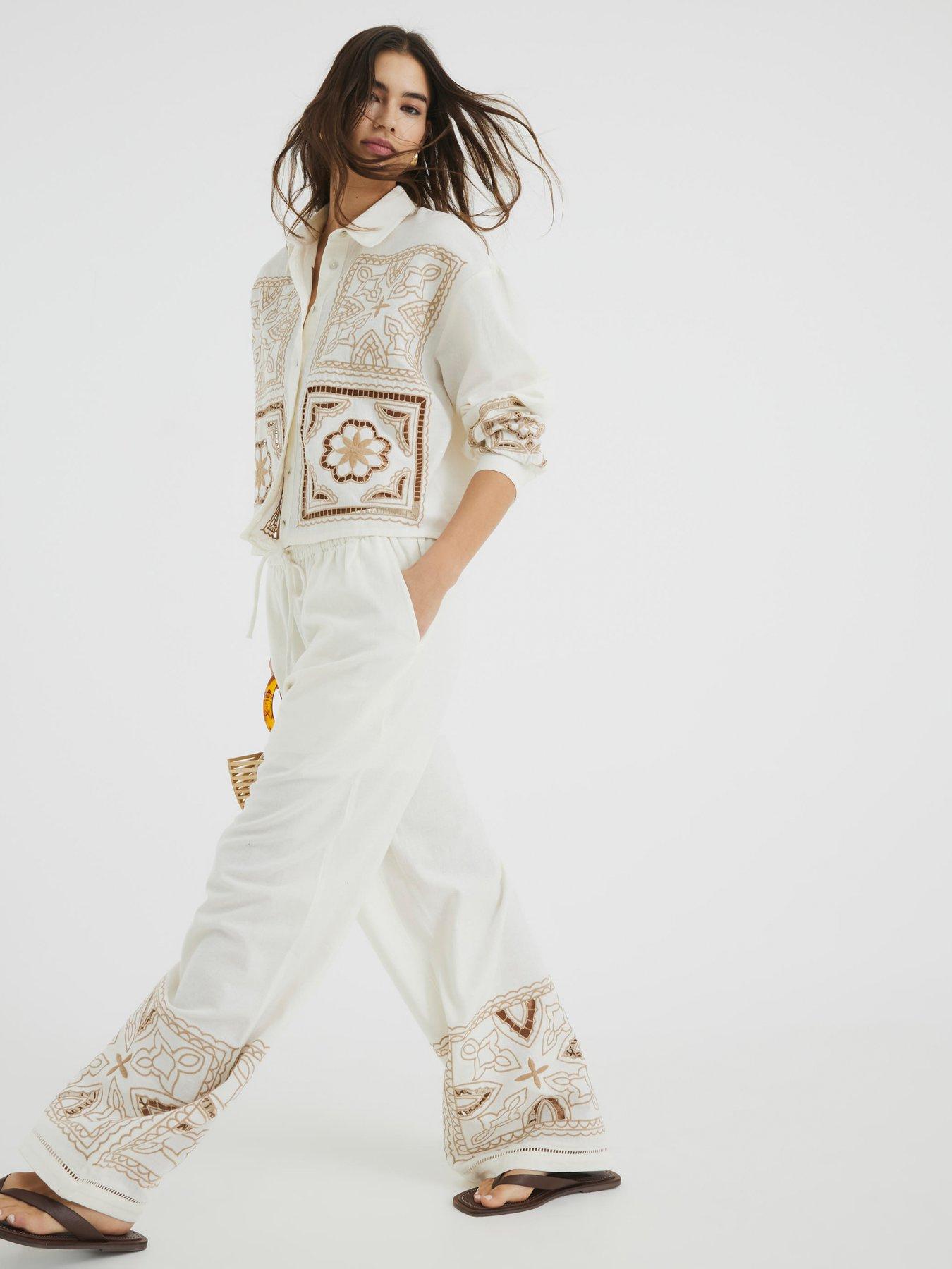  image of river-island-cutwork-trouser-cream
