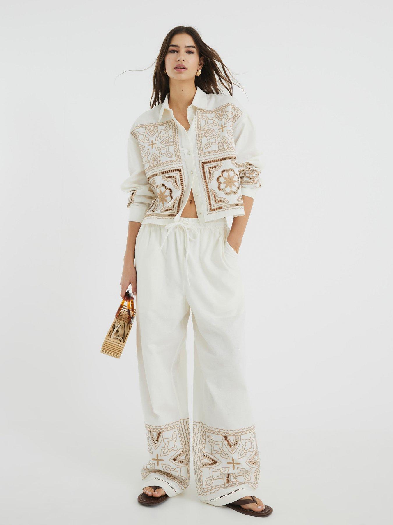  image of river-island-cutwork-trouser-cream