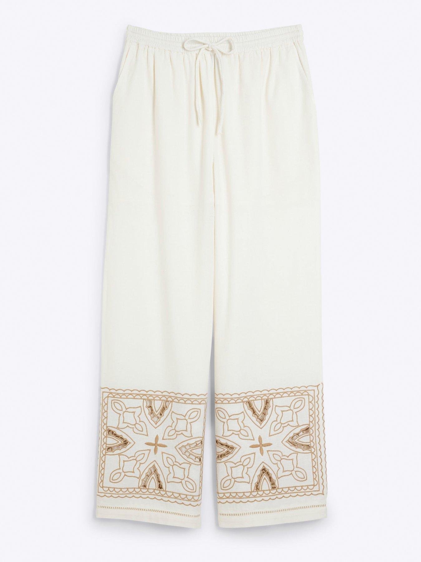  image of river-island-cutwork-trouser-cream