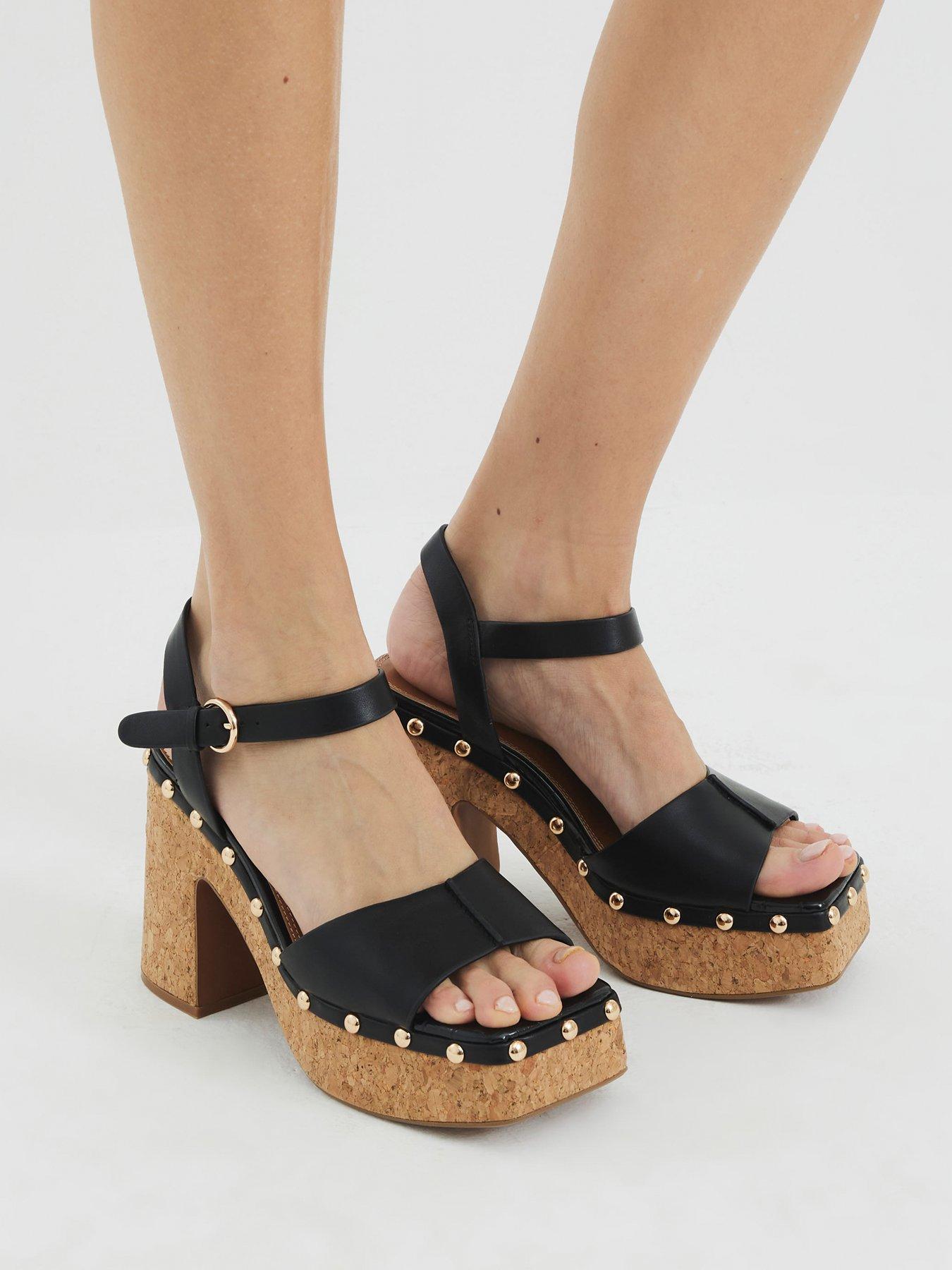 Image 2 of 6 of River Island Cork Platform Sandal - Black