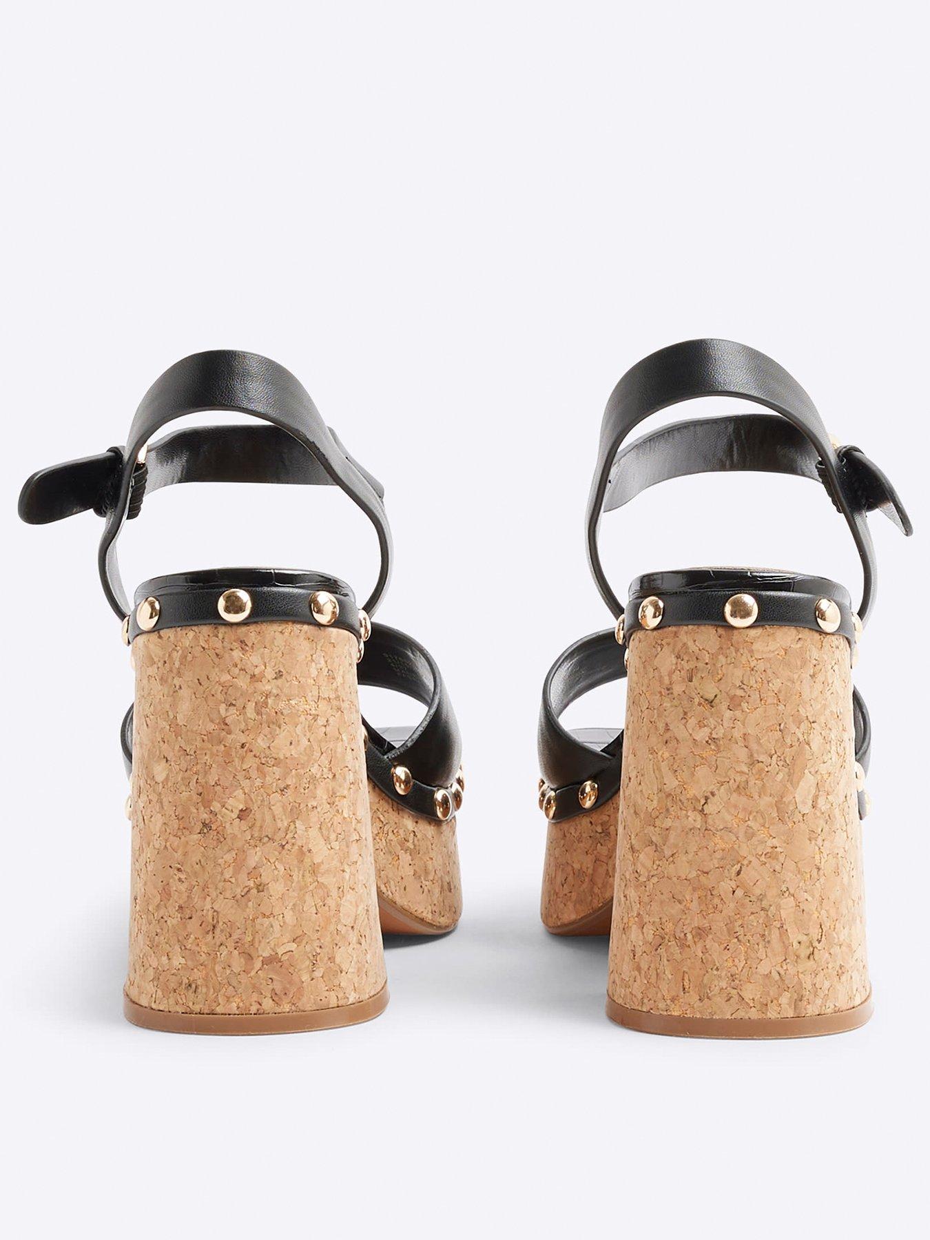 Image 3 of 6 of River Island Cork Platform Sandal - Black