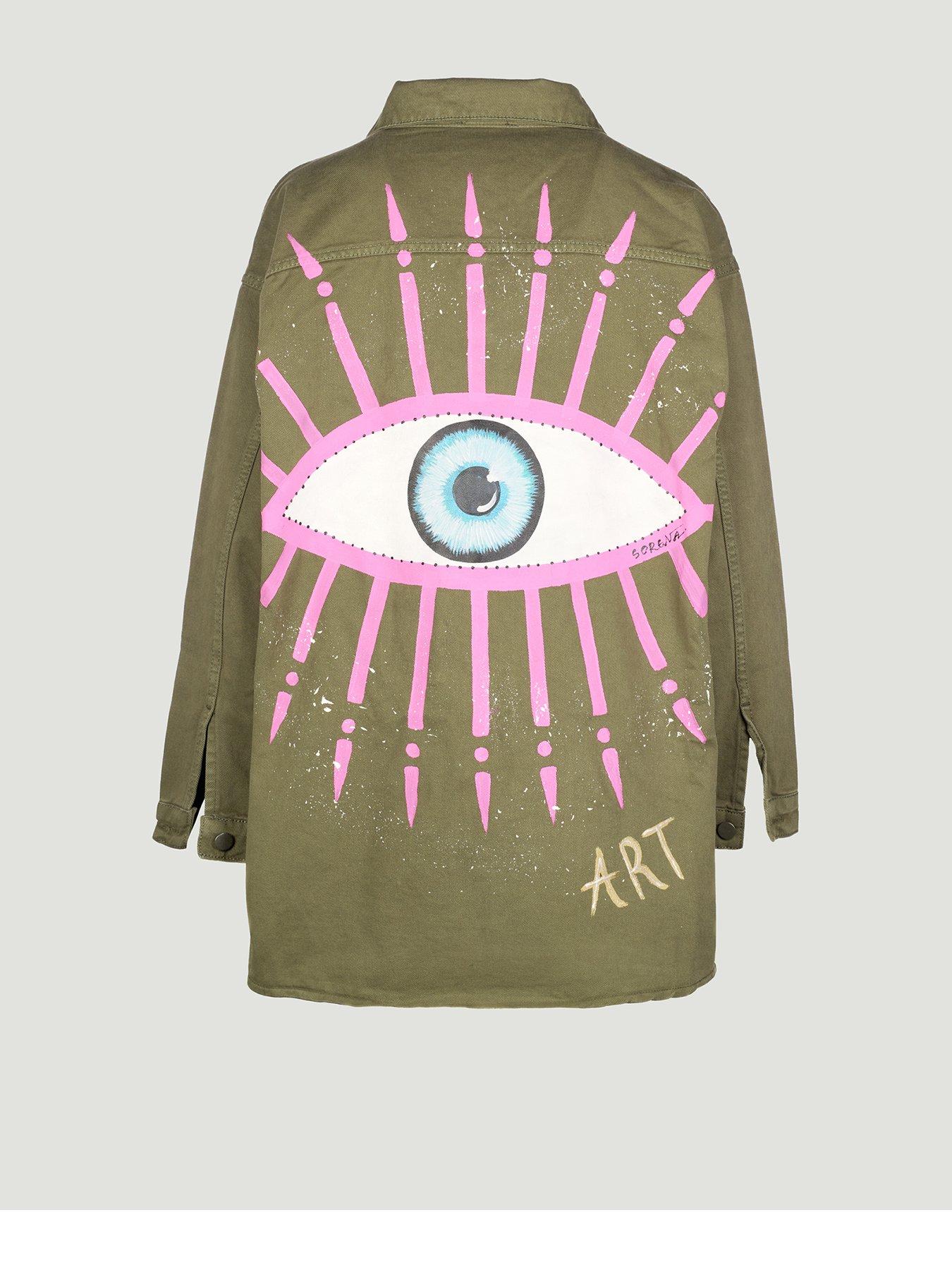 undefined Distressed Eye Denim Jacket