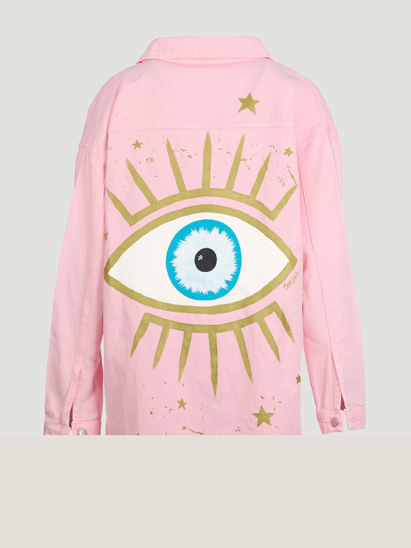 undefined Distressed Eye Denim Jacket