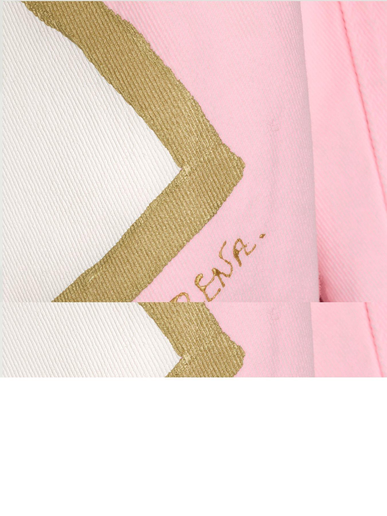 Image 4 of 4 of Sorena Distressed Eye Denim Jacket - Pink
