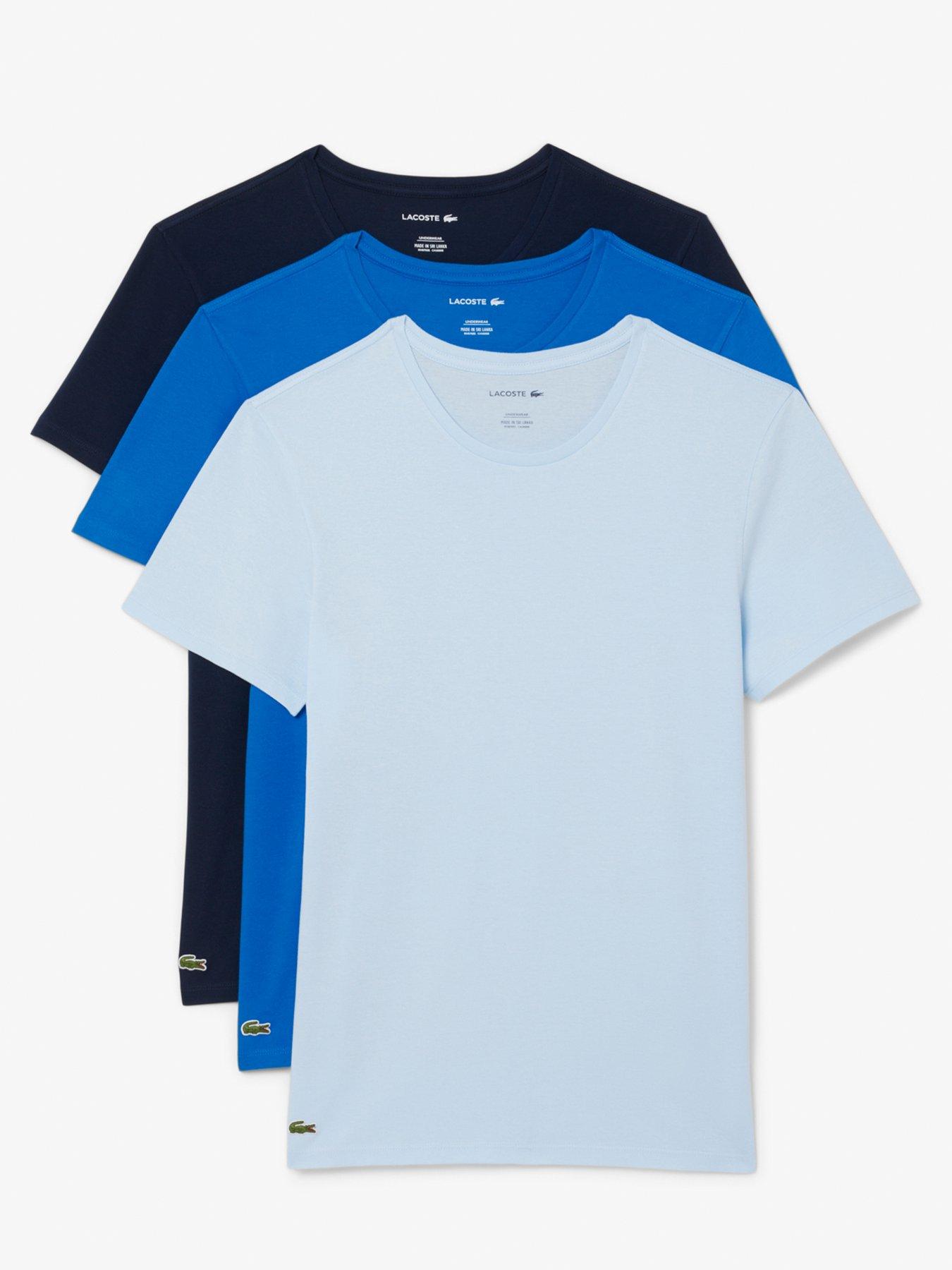 undefined 3-Pack Cotton Jersey Loungewear T-Shirt - Blue