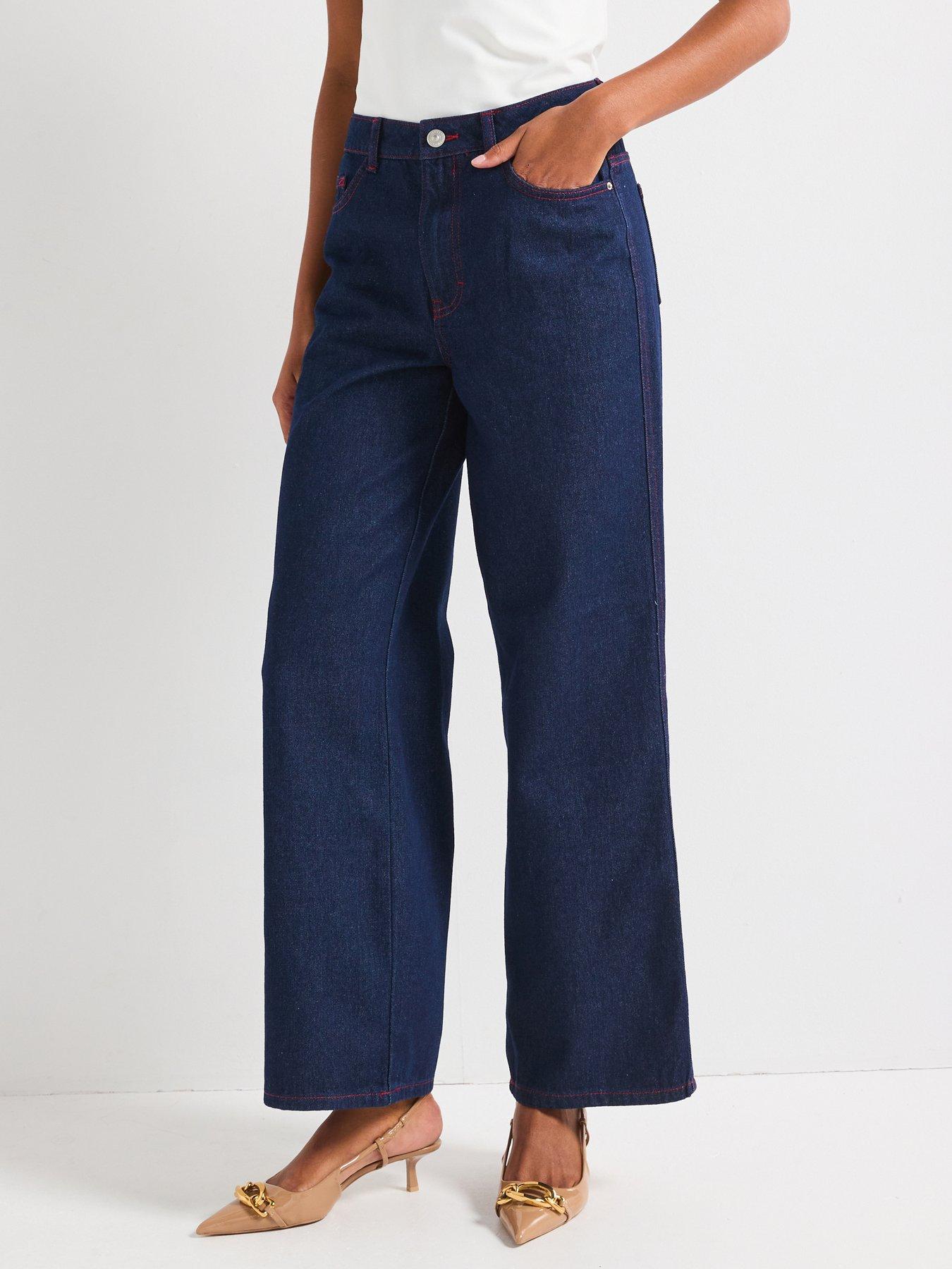 undefined Demi High Waist Straight Leg Jean - Blue