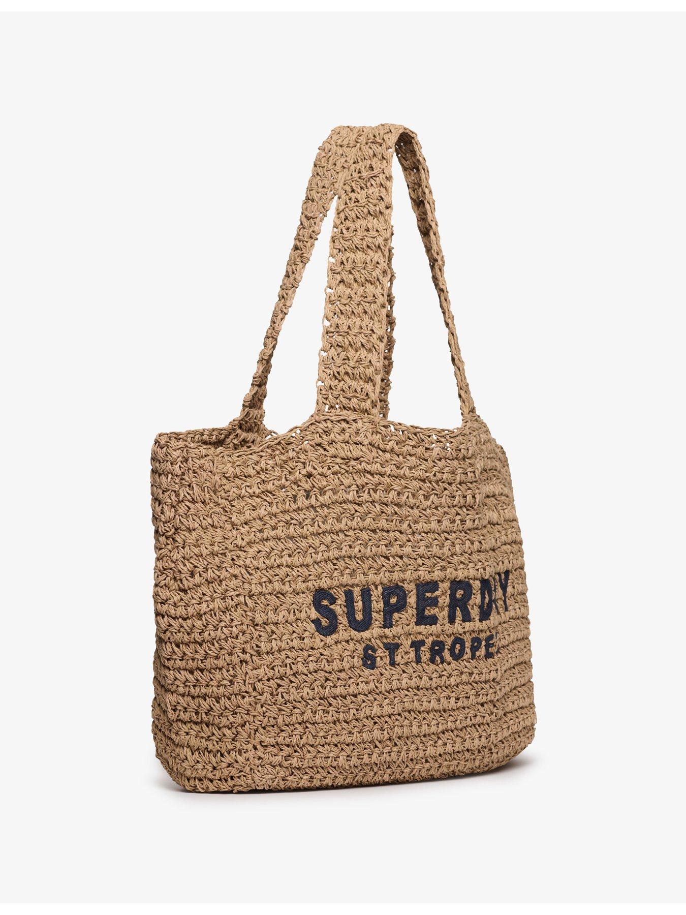 Image 2 of 4 of Superdry Raffia City Tote Bag - Beige