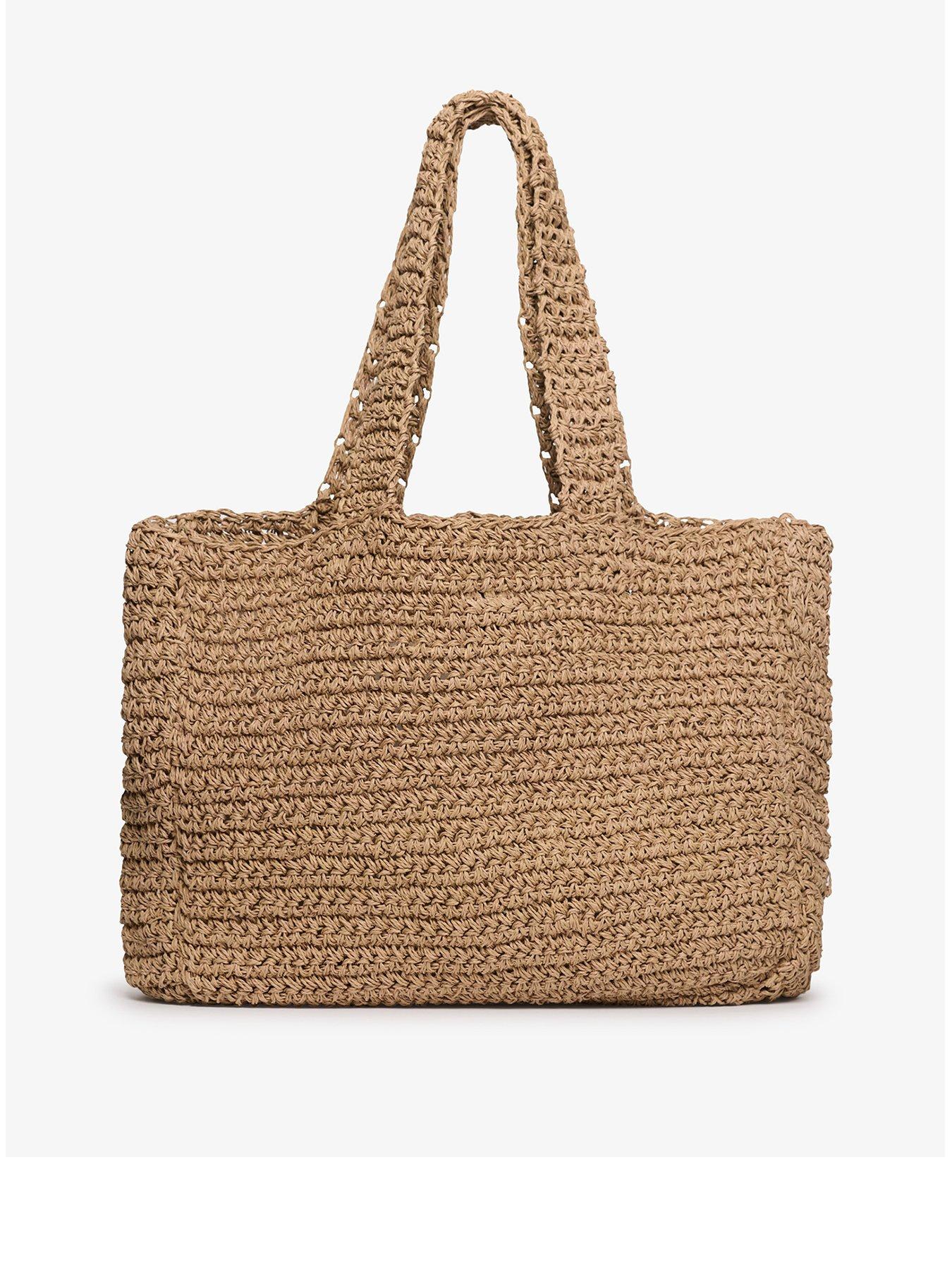 Image 3 of 4 of Superdry Raffia City Tote Bag - Beige