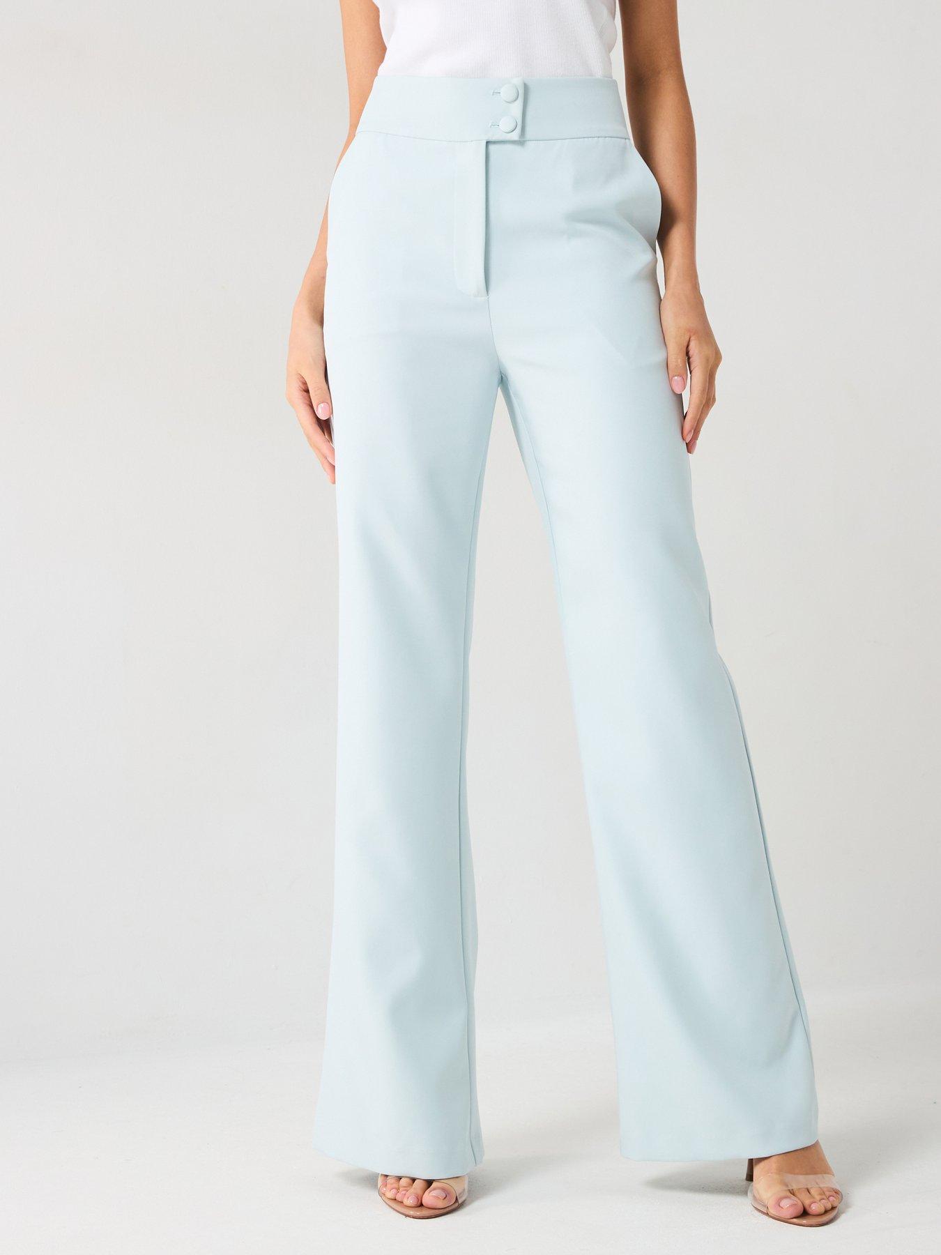 undefined Tailored Straight Leg Trouser - Blue