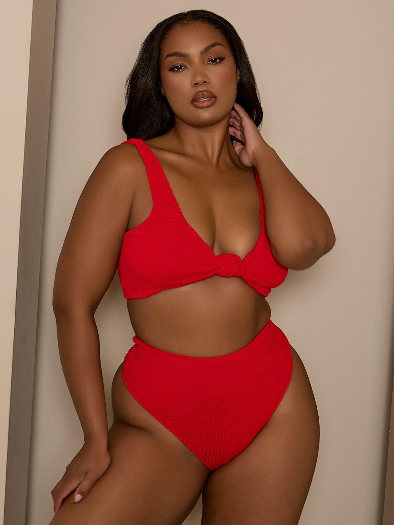 Moda Minx Curve Scrunch High Waist Bottom - Red