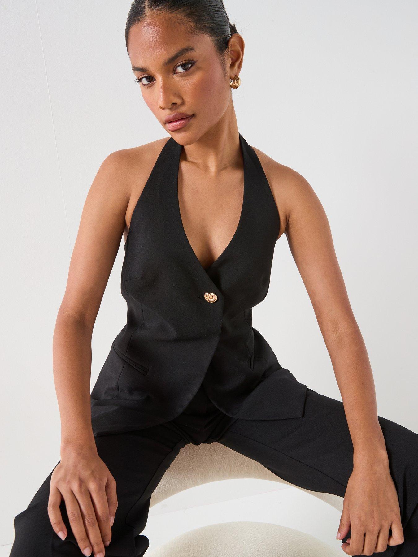 undefined Co-Ord Halterneck Waistcoat - Black
