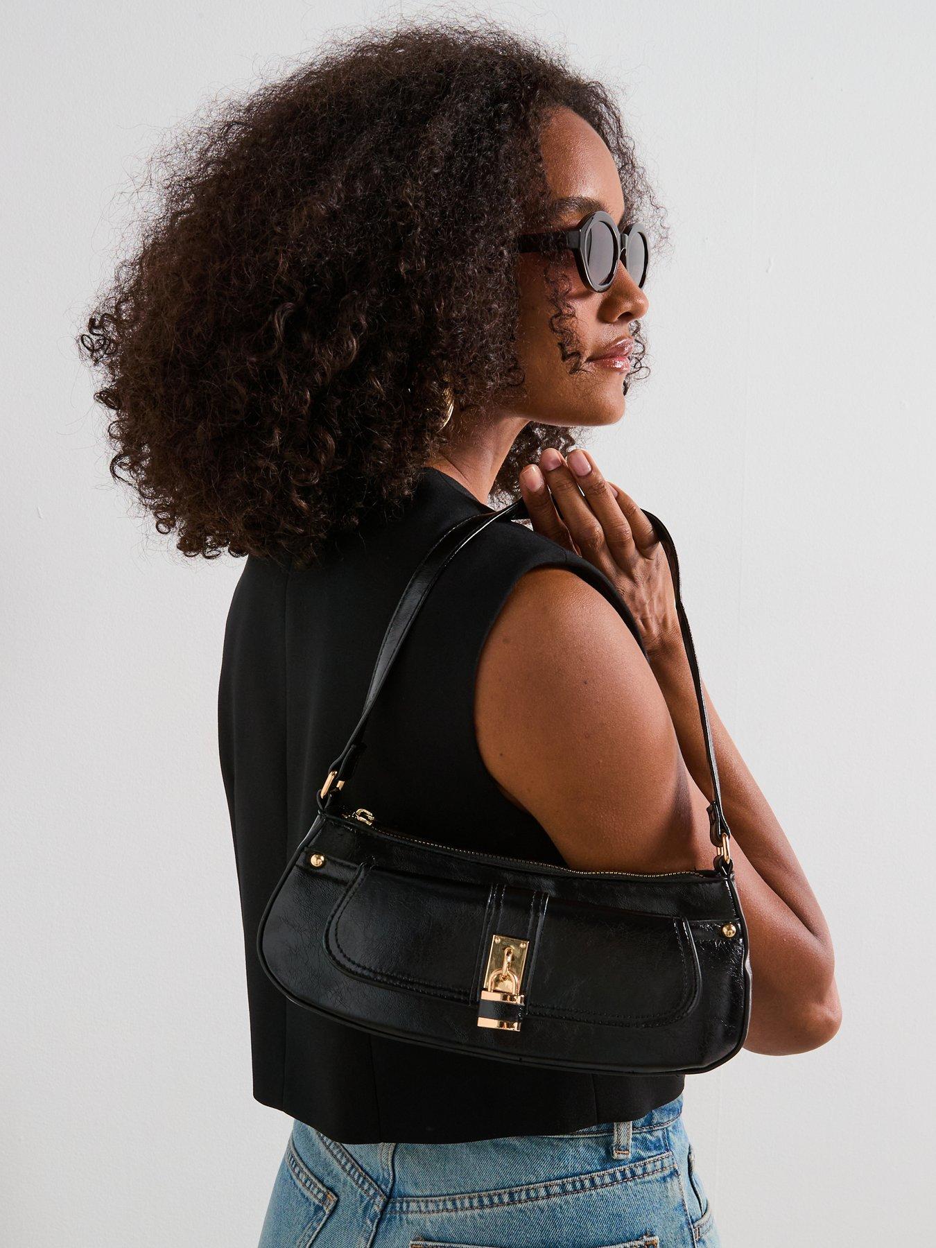Image 2 of 6 of V by Very Round Neck Scoop Waistcoat with Statement Button - Black