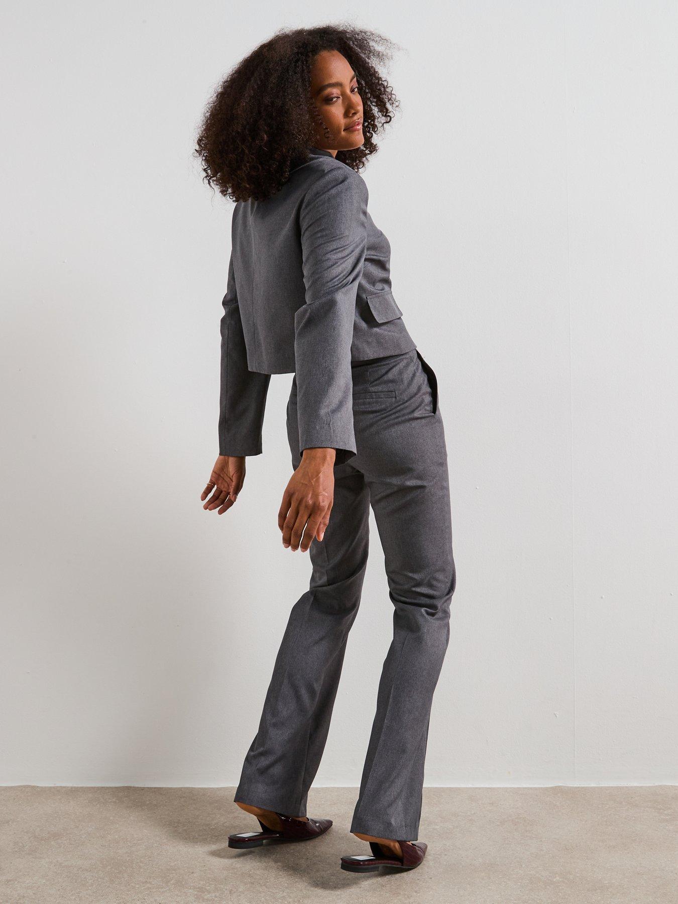Image 5 of 6 of V by Very Collar Neck Cropped Jacket - Grey