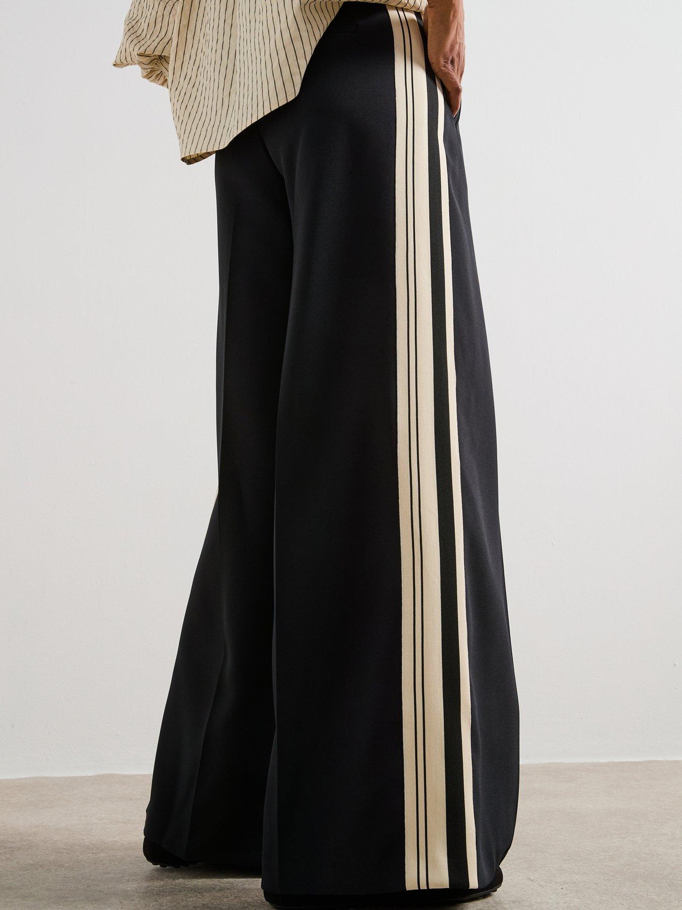 undefined Side Stripe Formal Trouser - Black