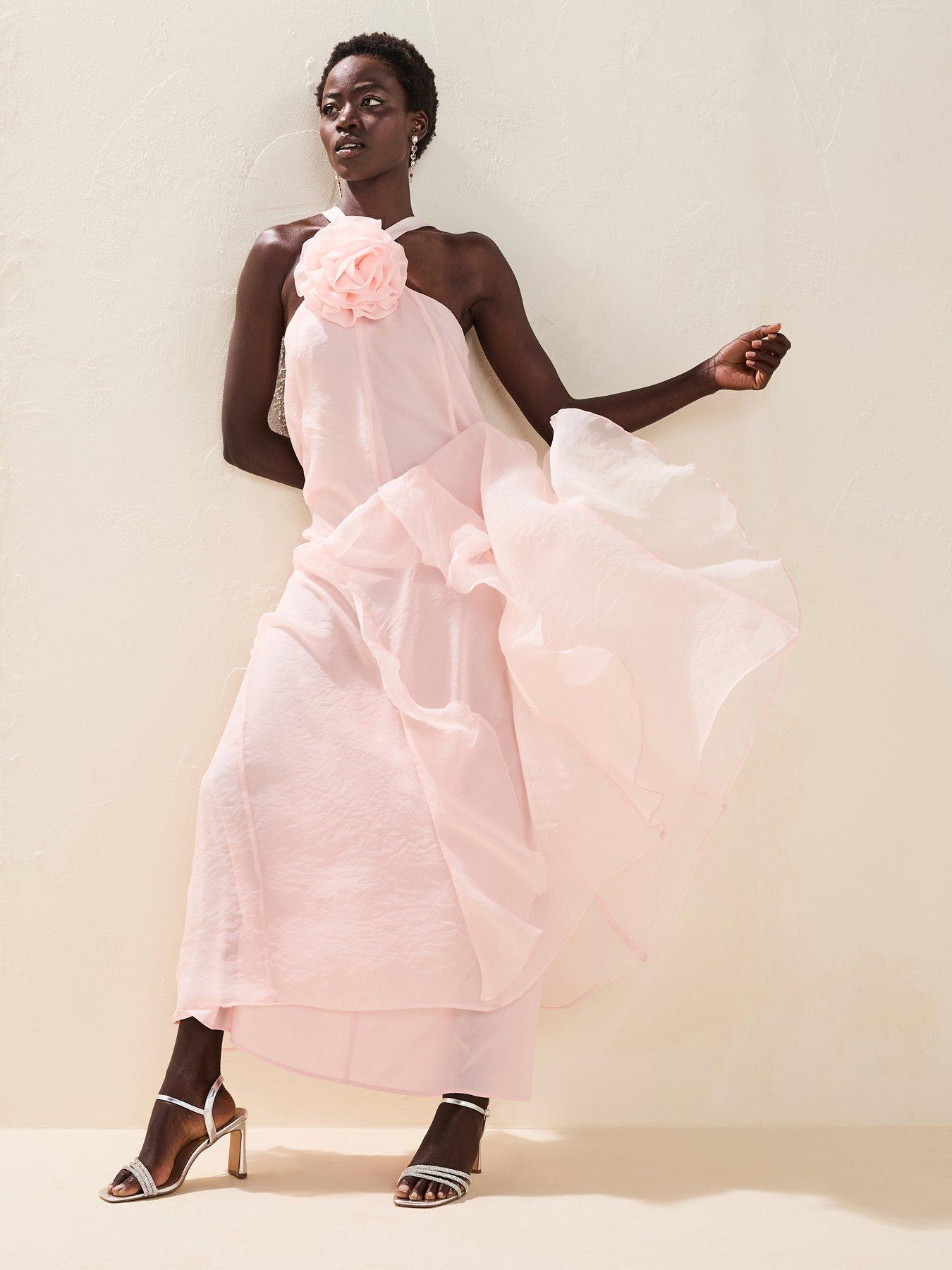 undefined Pink Corsage Maxi Dress - Pink