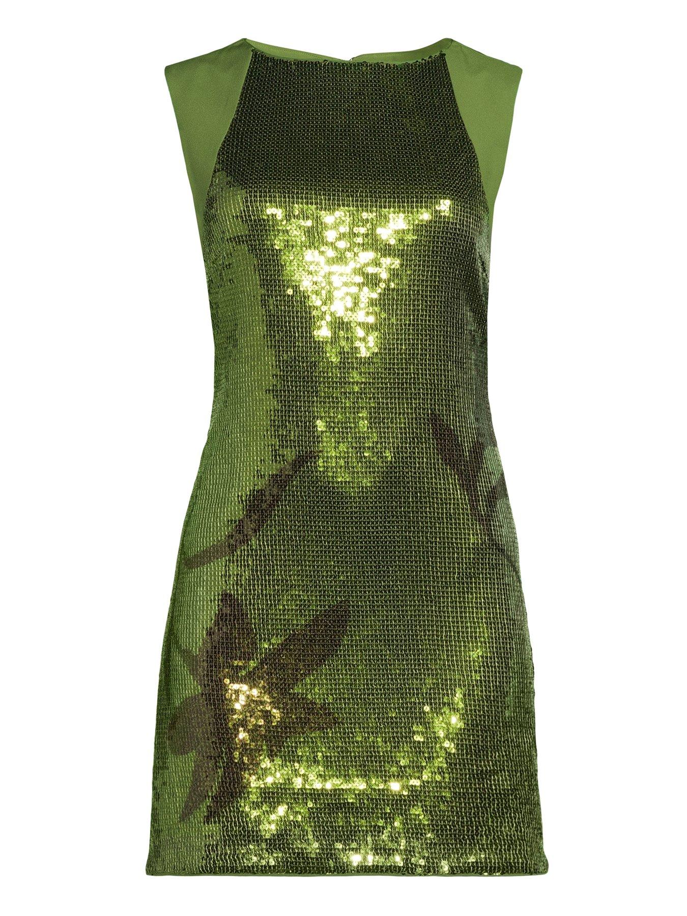 green sequin shift dress The Very Collection Flower Mini - TRENDING IN SOCIAL