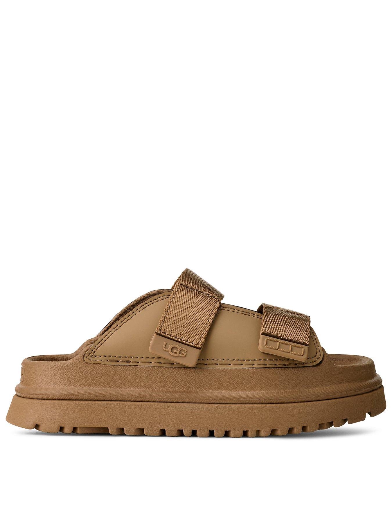 UGG Kids Goldenglow Slide, Beige, Size 13 Younger