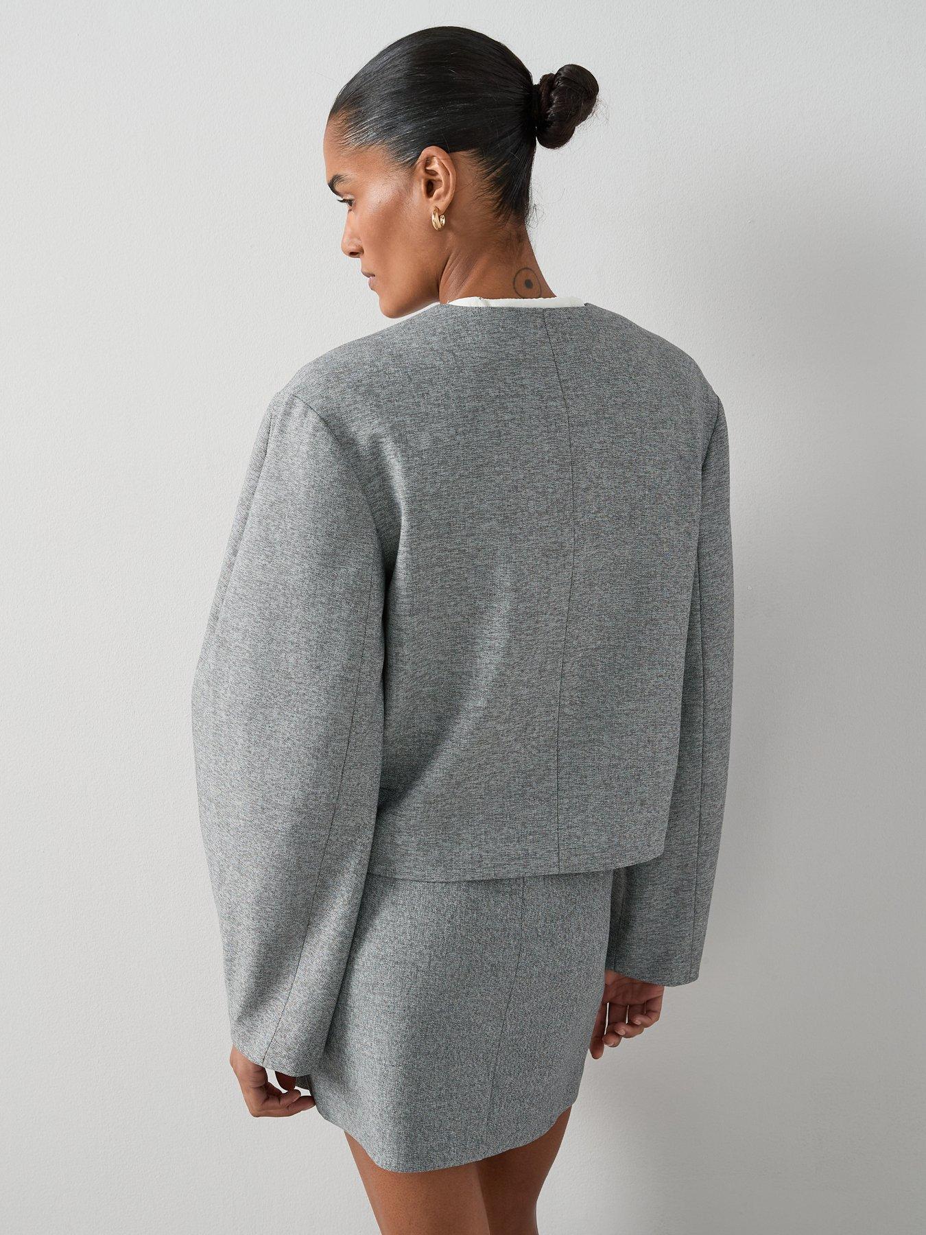 Image 2 of 6 of V by Very Round Neck Jackets - Grey