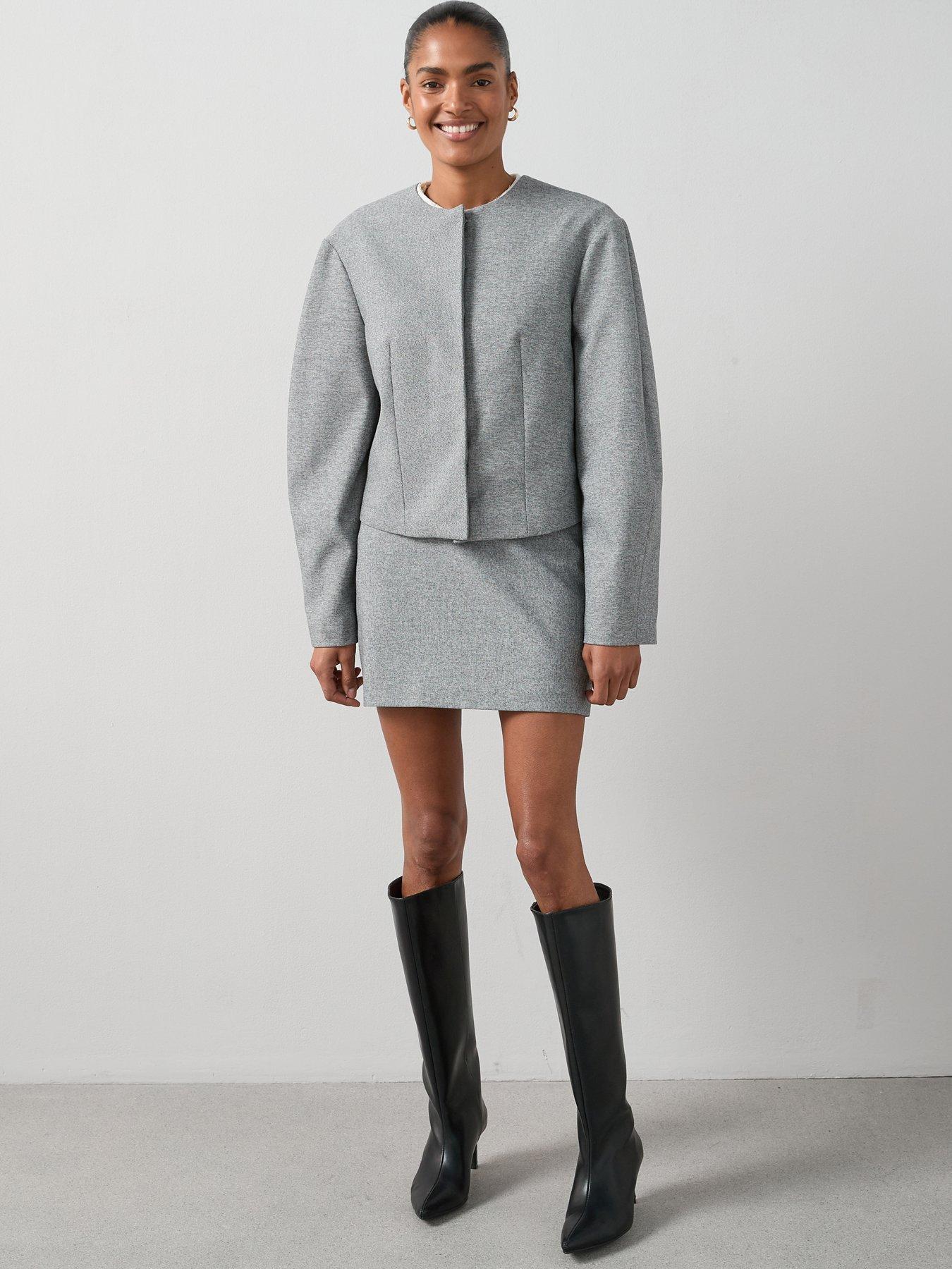 Image 3 of 6 of V by Very Round Neck Jackets - Grey