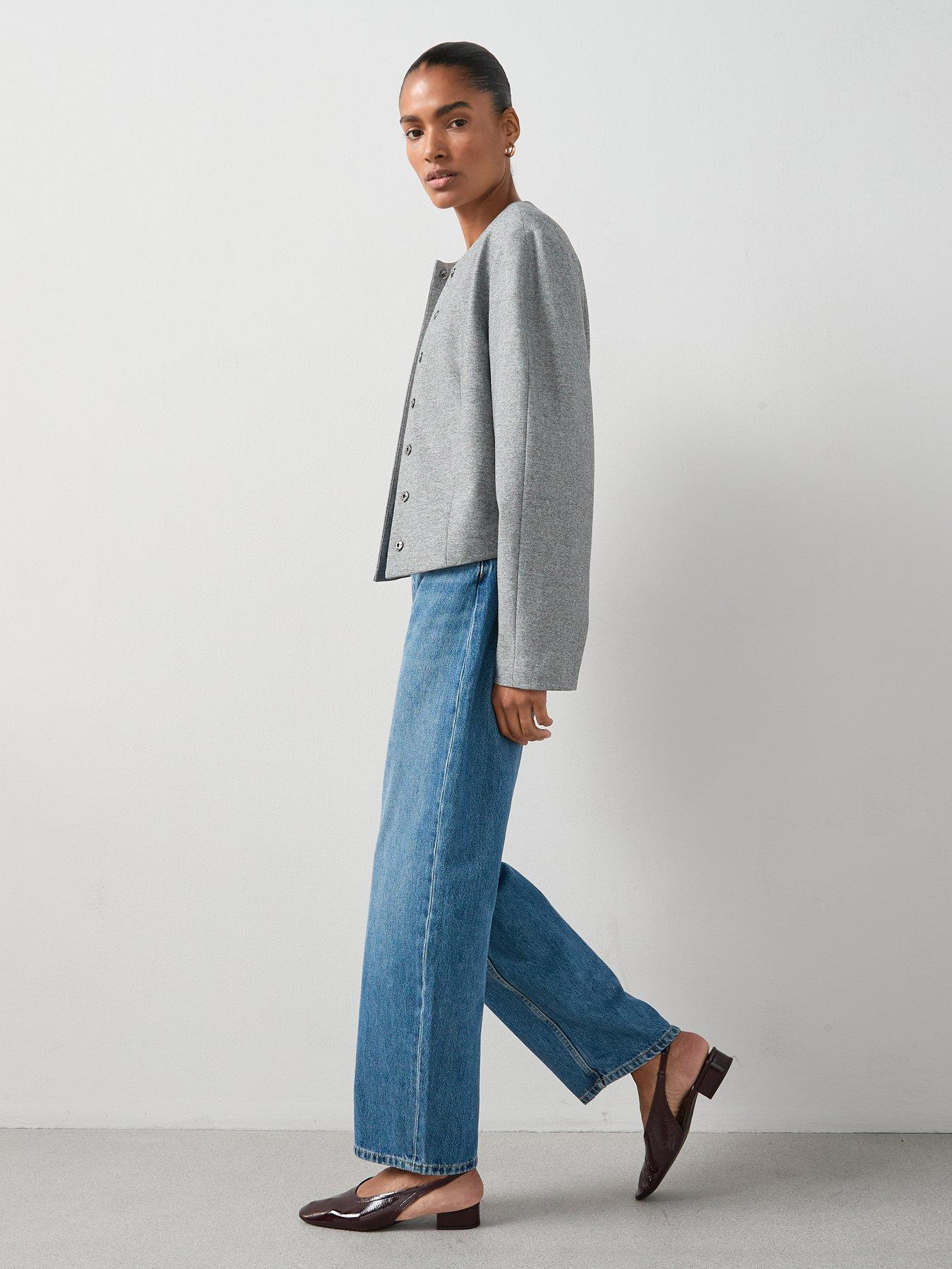 Image 5 of 6 of V by Very Round Neck Jackets - Grey