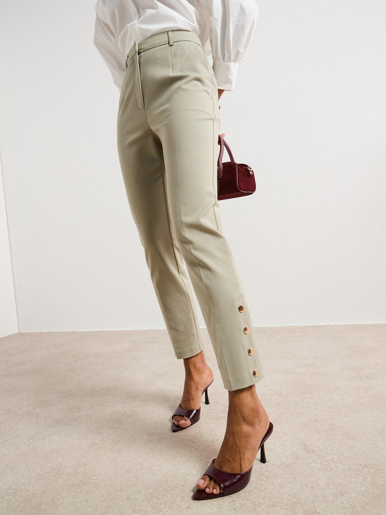 undefined Button Cuff Trouser - Green