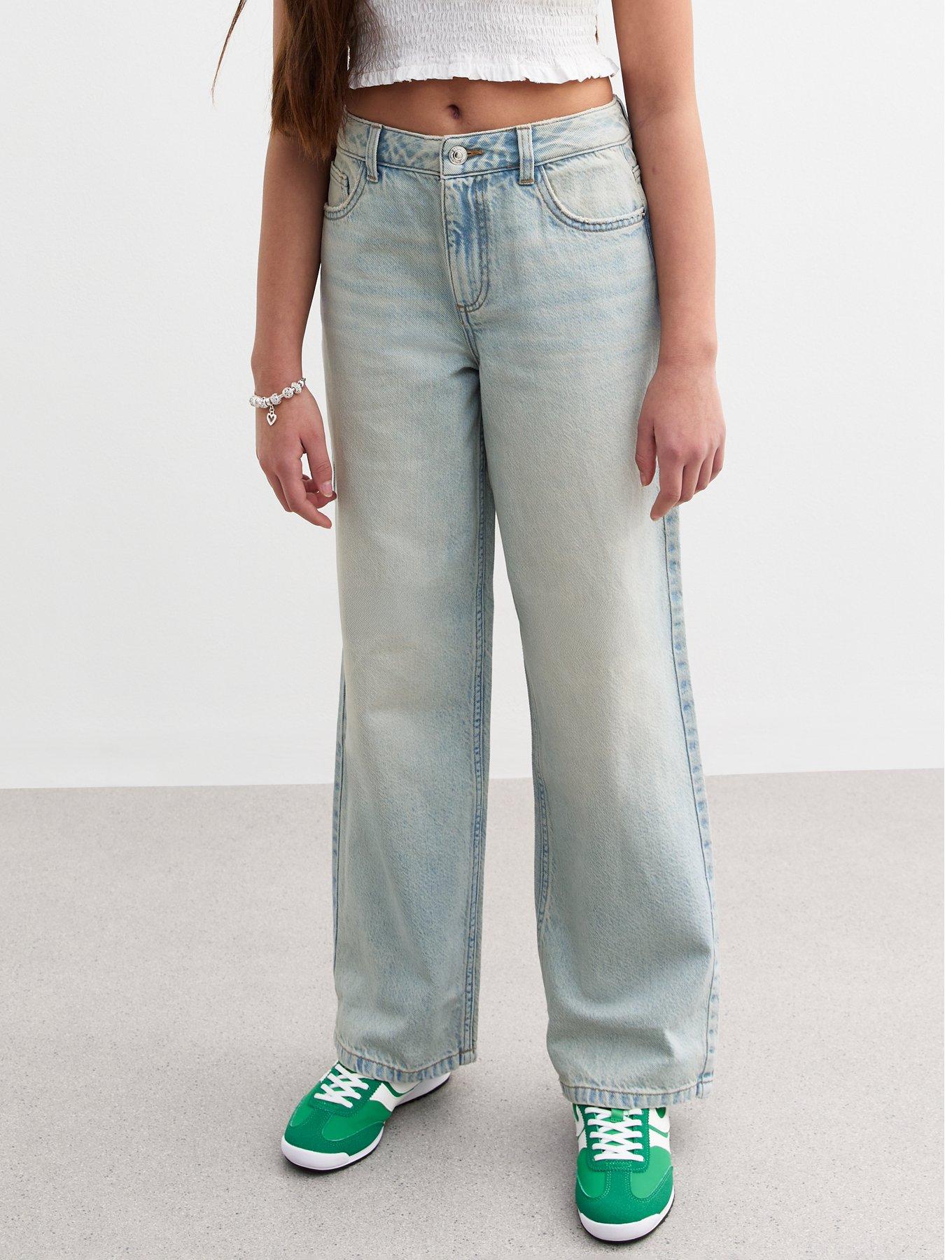undefined Girls Wide Leg Jeans - Light Blue