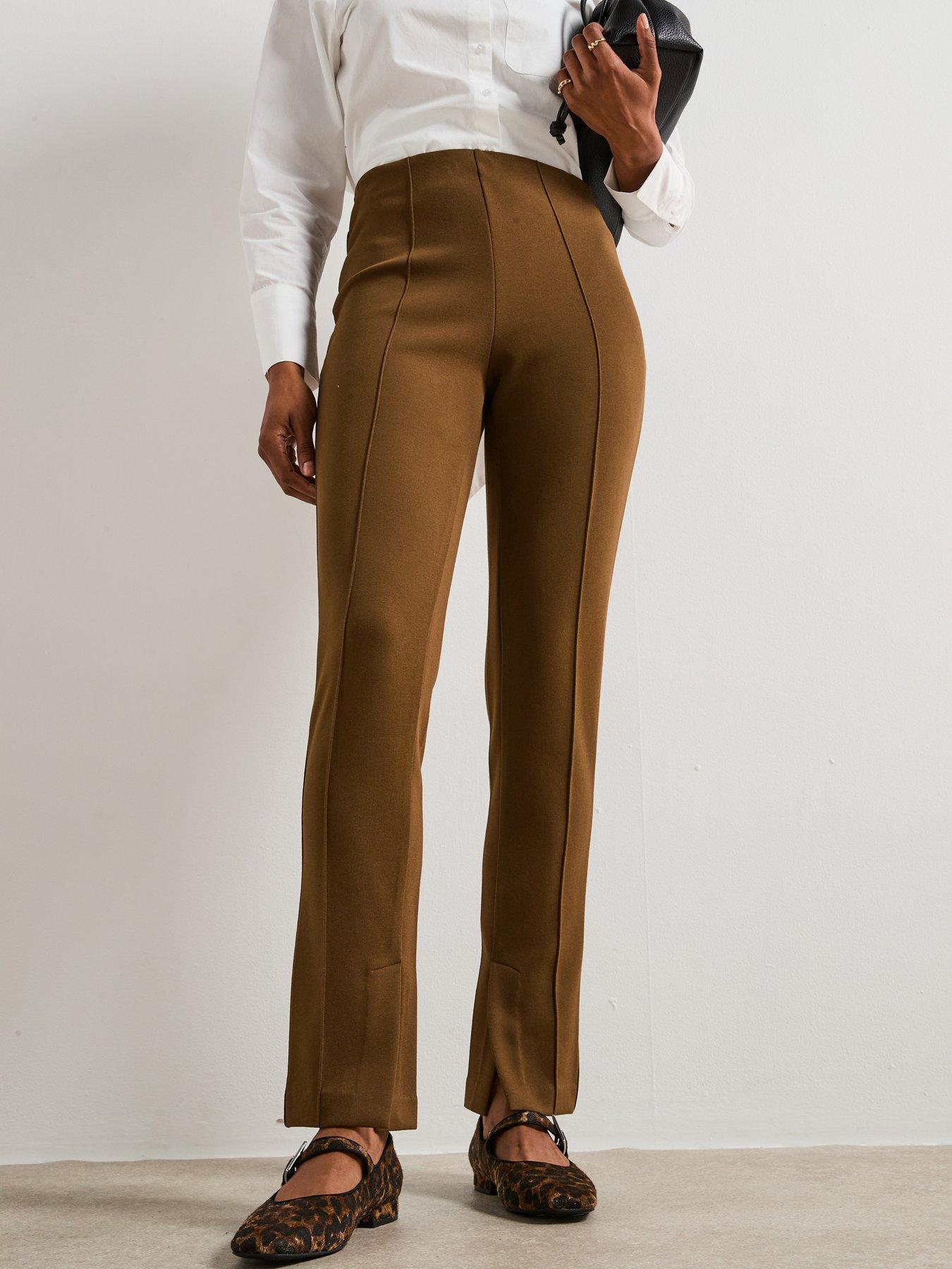 undefined Split Slim Flare - Brown