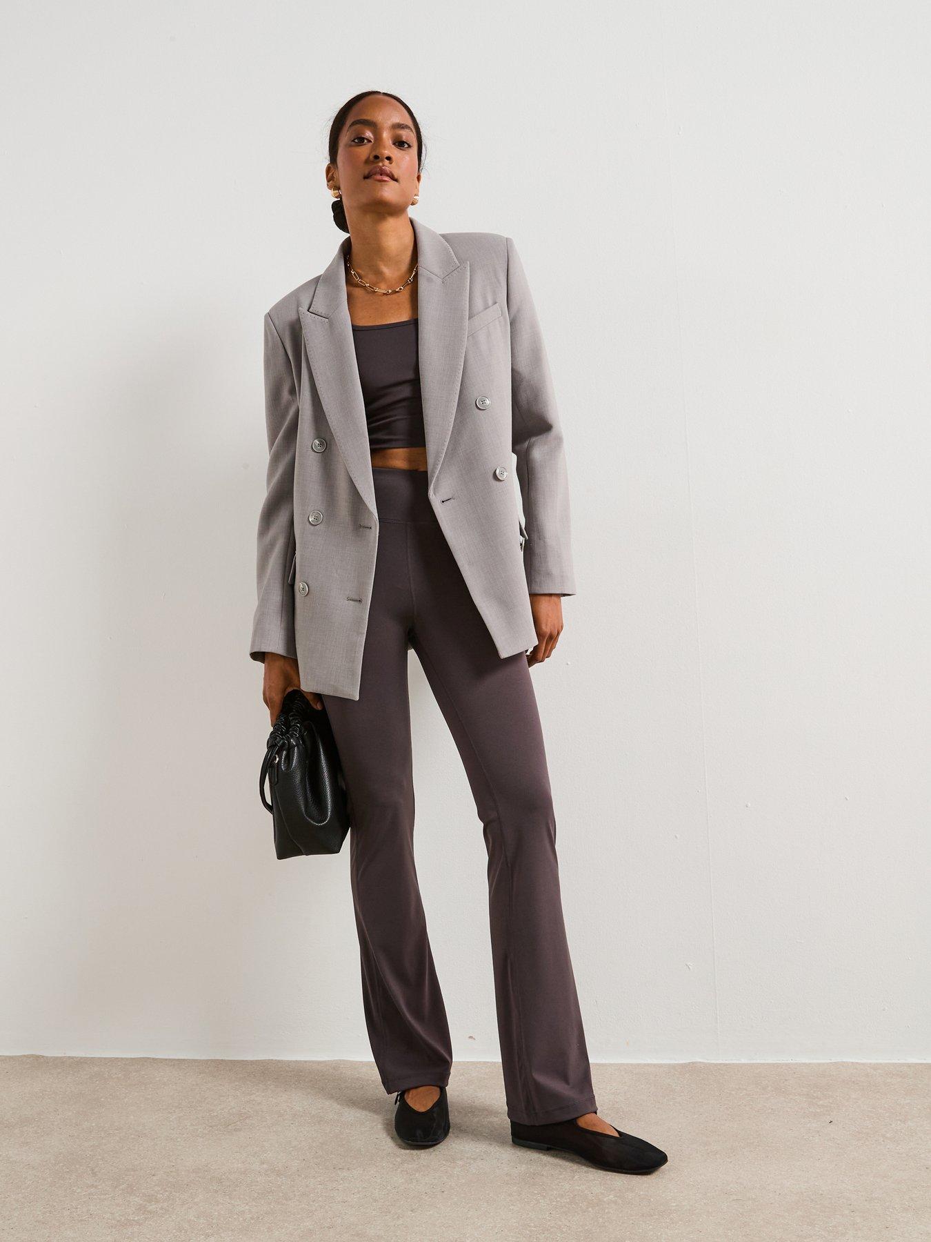 V by Very Structured Double Breast Blazer - Grey