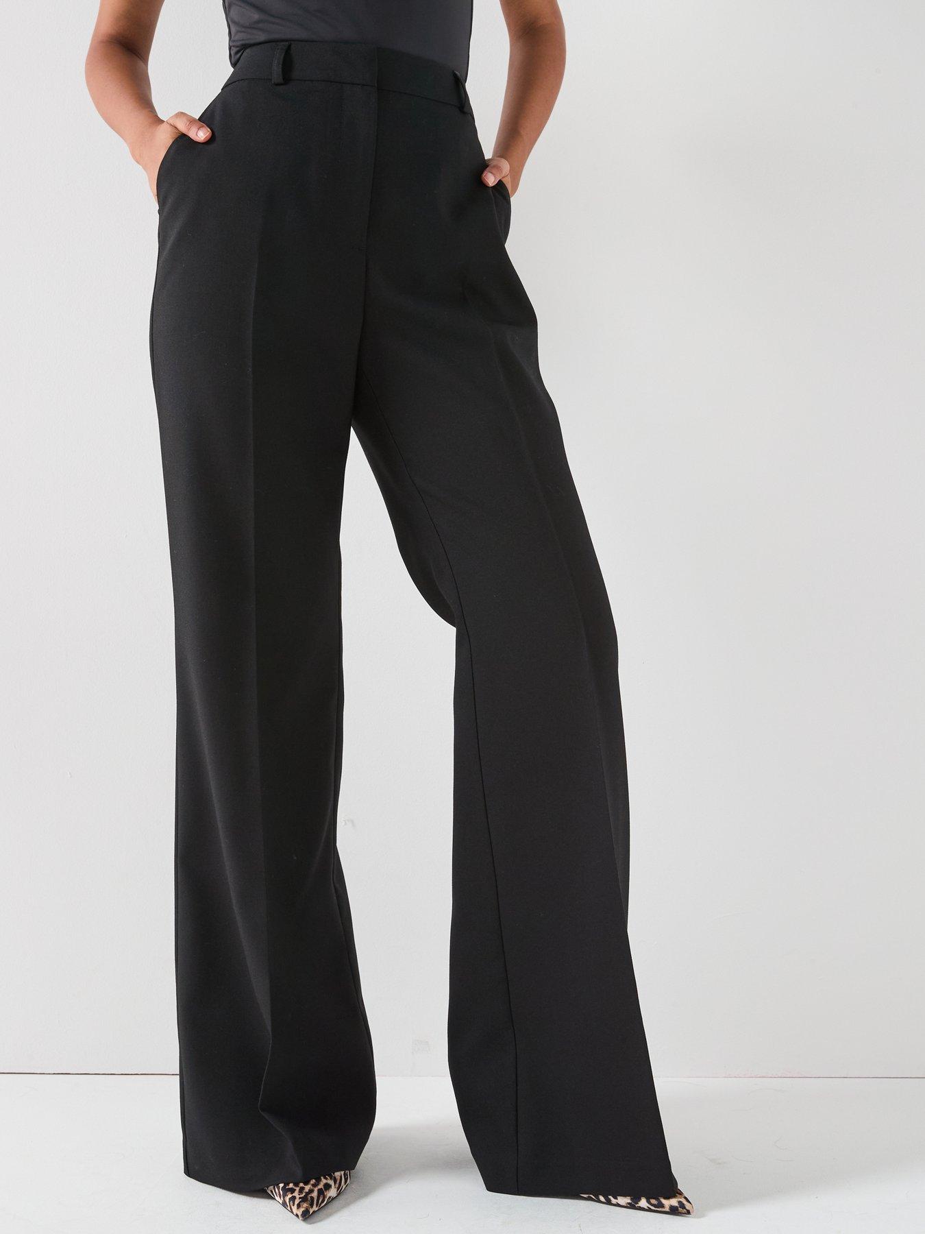 V by Very: Co-ord Slim Flare Trousers - Black