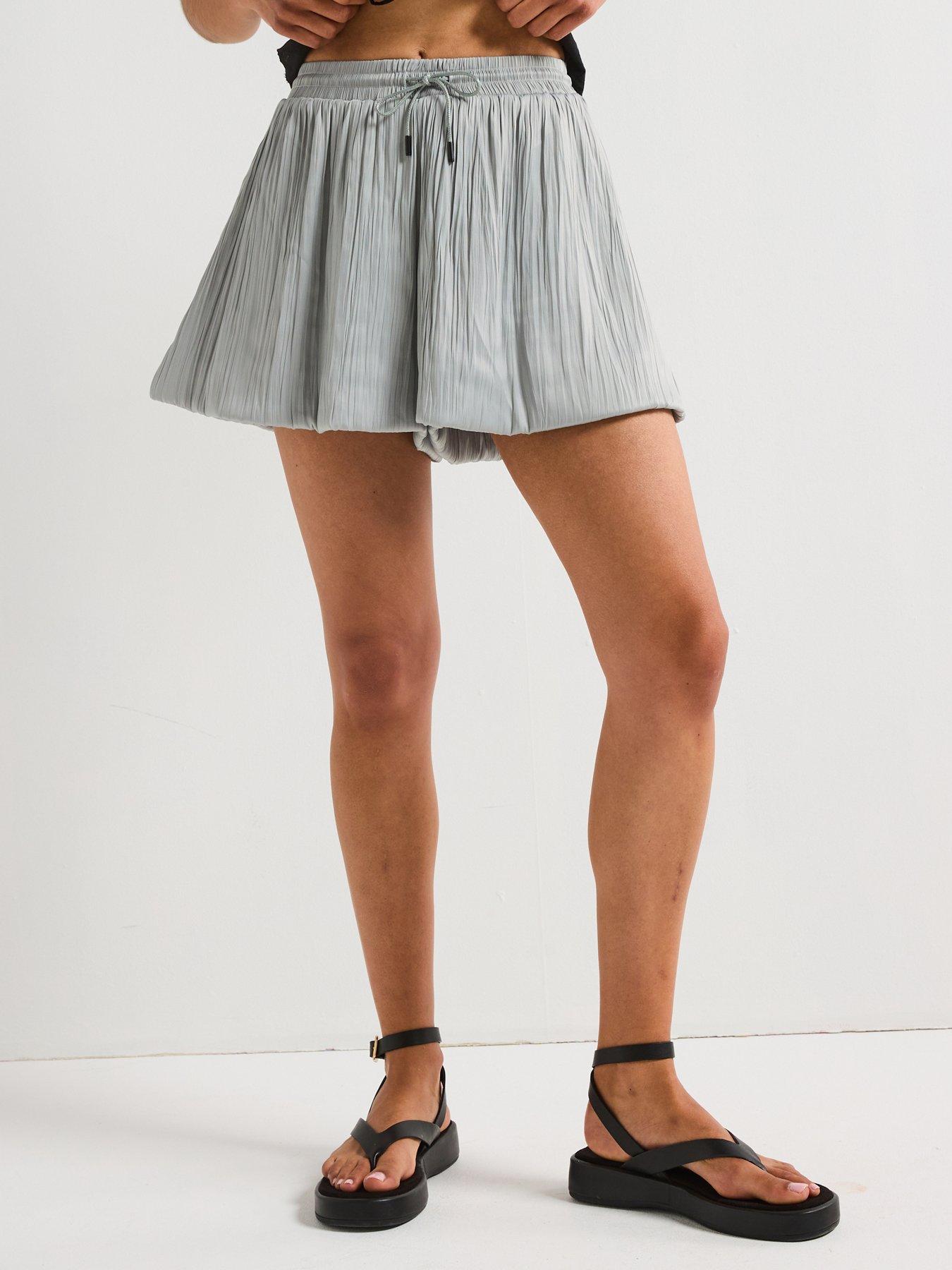 undefined Pleated Shorts - Grey