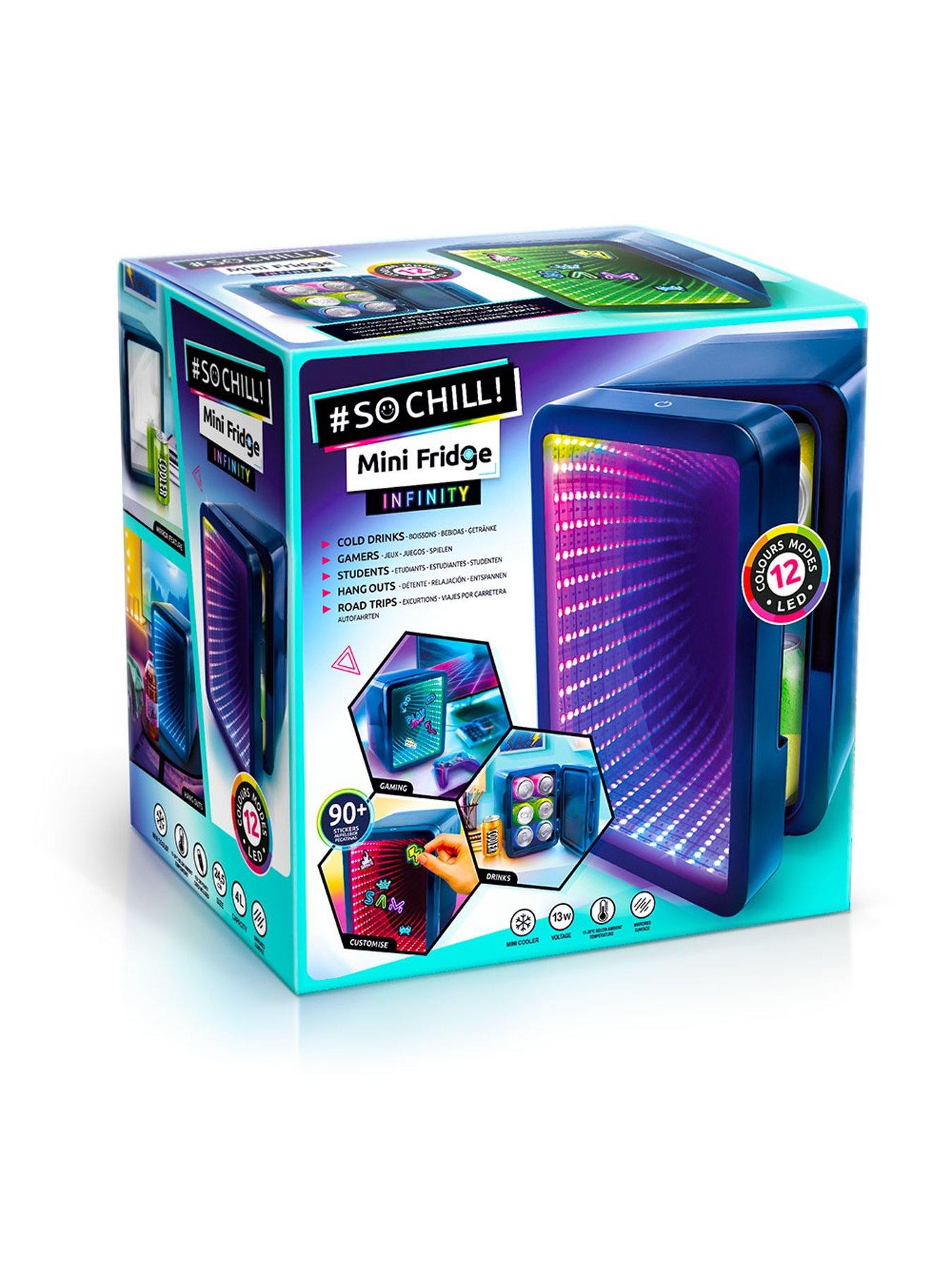 Image 2 of 8 of So Chill Mini Fridge Infinity - Chills 6 Regular Cans, Mirror Effect LED&nbsp;Door - Dark Blue