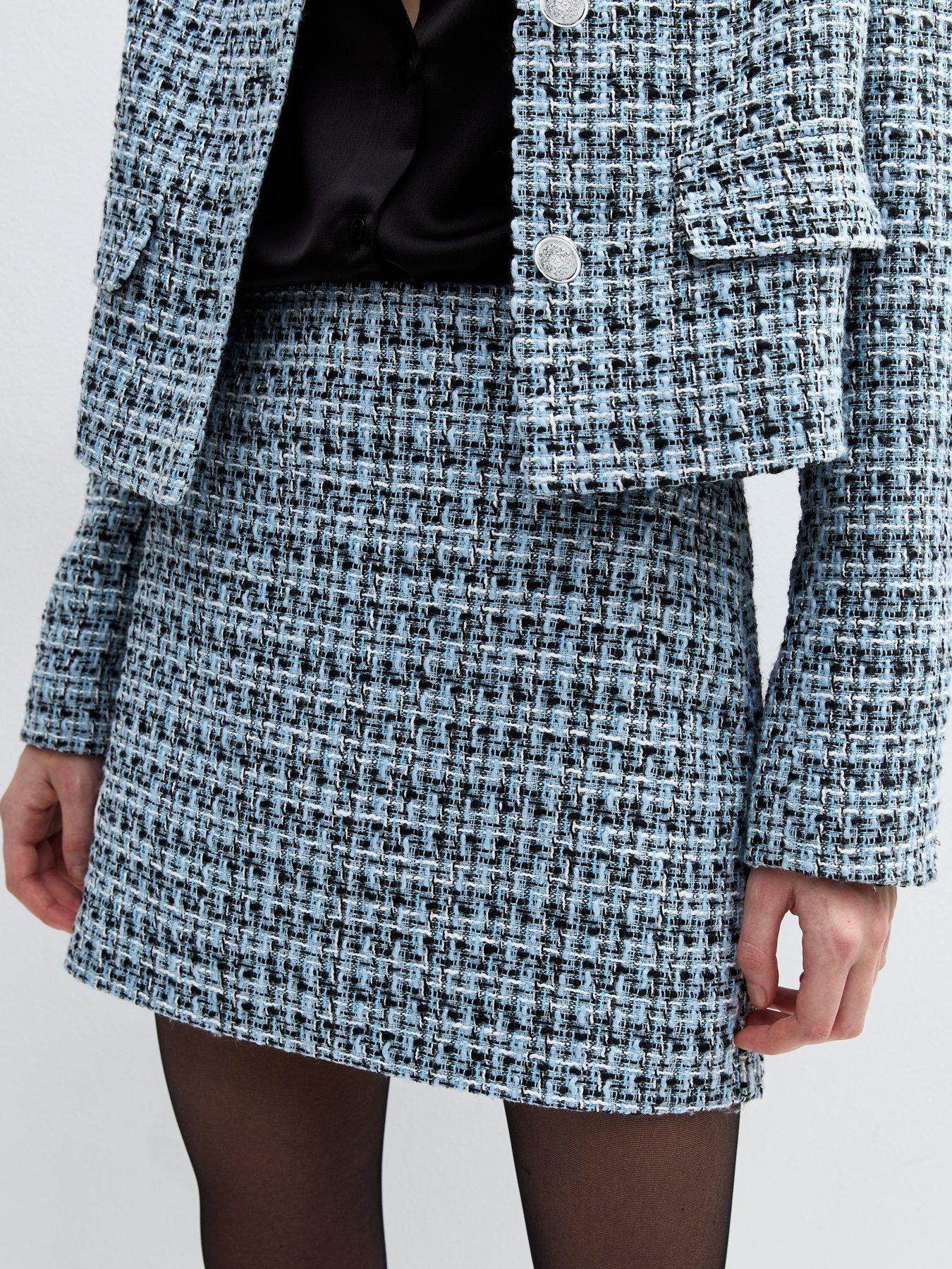 Image 1 of 6 of New Look Boucle Mini Skirt - Light Blue