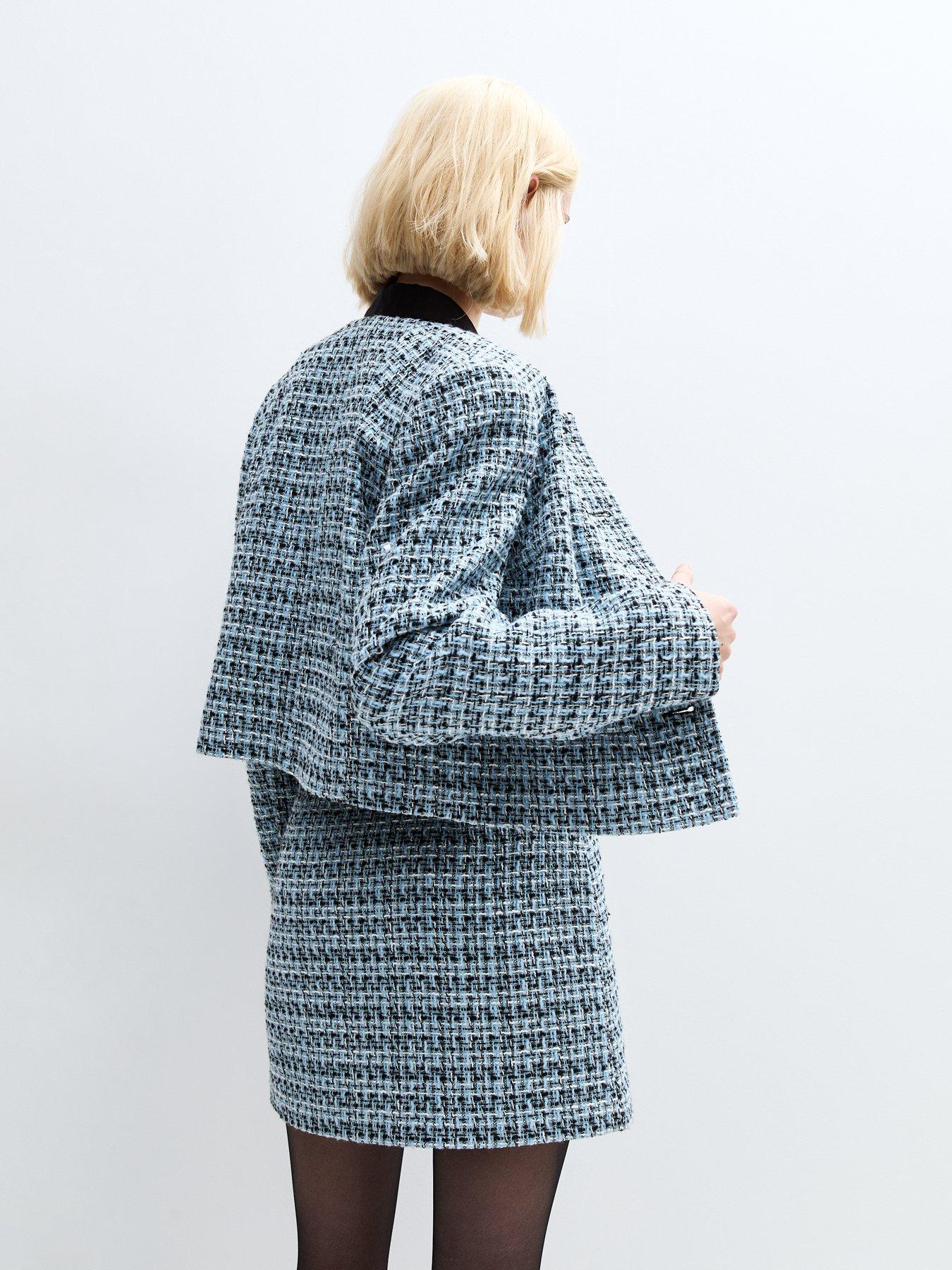 Image 2 of 6 of New Look Boucle Mini Skirt - Light Blue