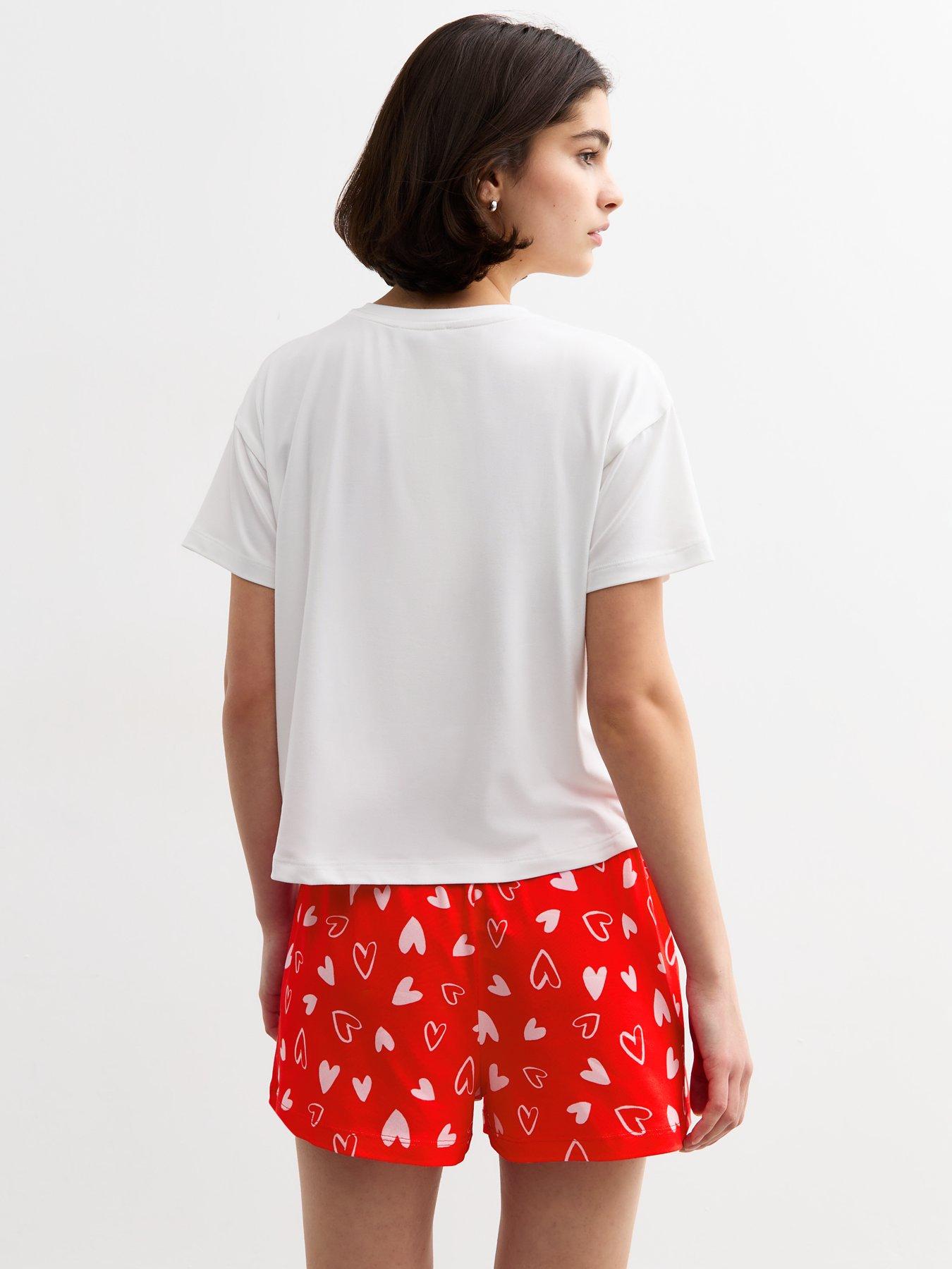 Image 2 of 6 of New Look Red Heart Print Pyjamas