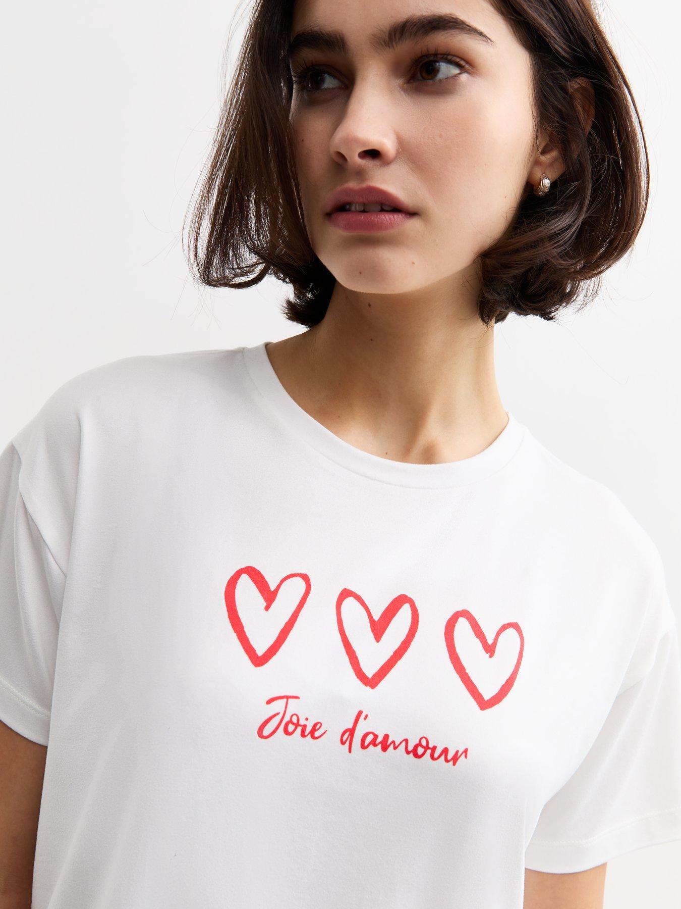 Image 4 of 6 of New Look Red Heart Print Pyjamas