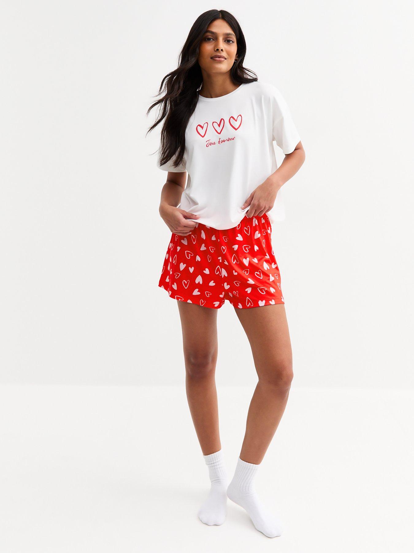 Image 6 of 6 of New Look Red Heart Print Pyjamas