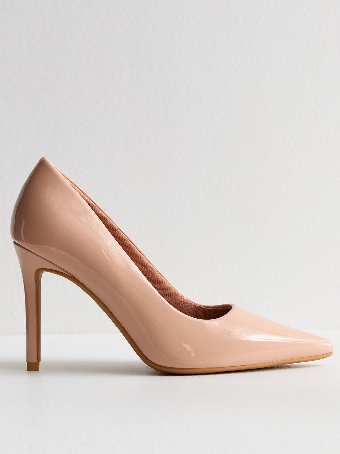 undefined Cream Stiletto Heel Pointed Toe Court Shoes