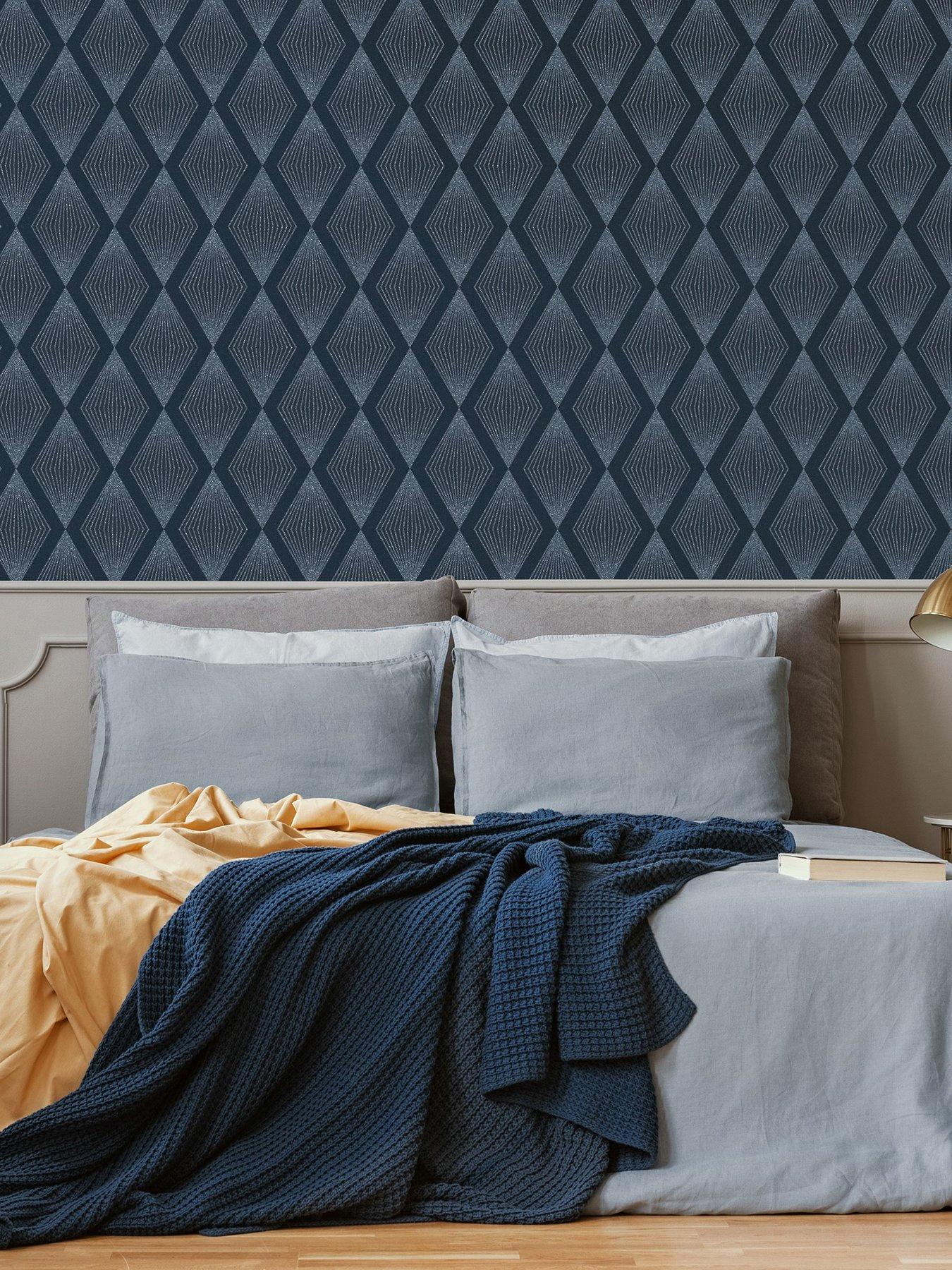 undefined Chandelier - Navy Wallpaper