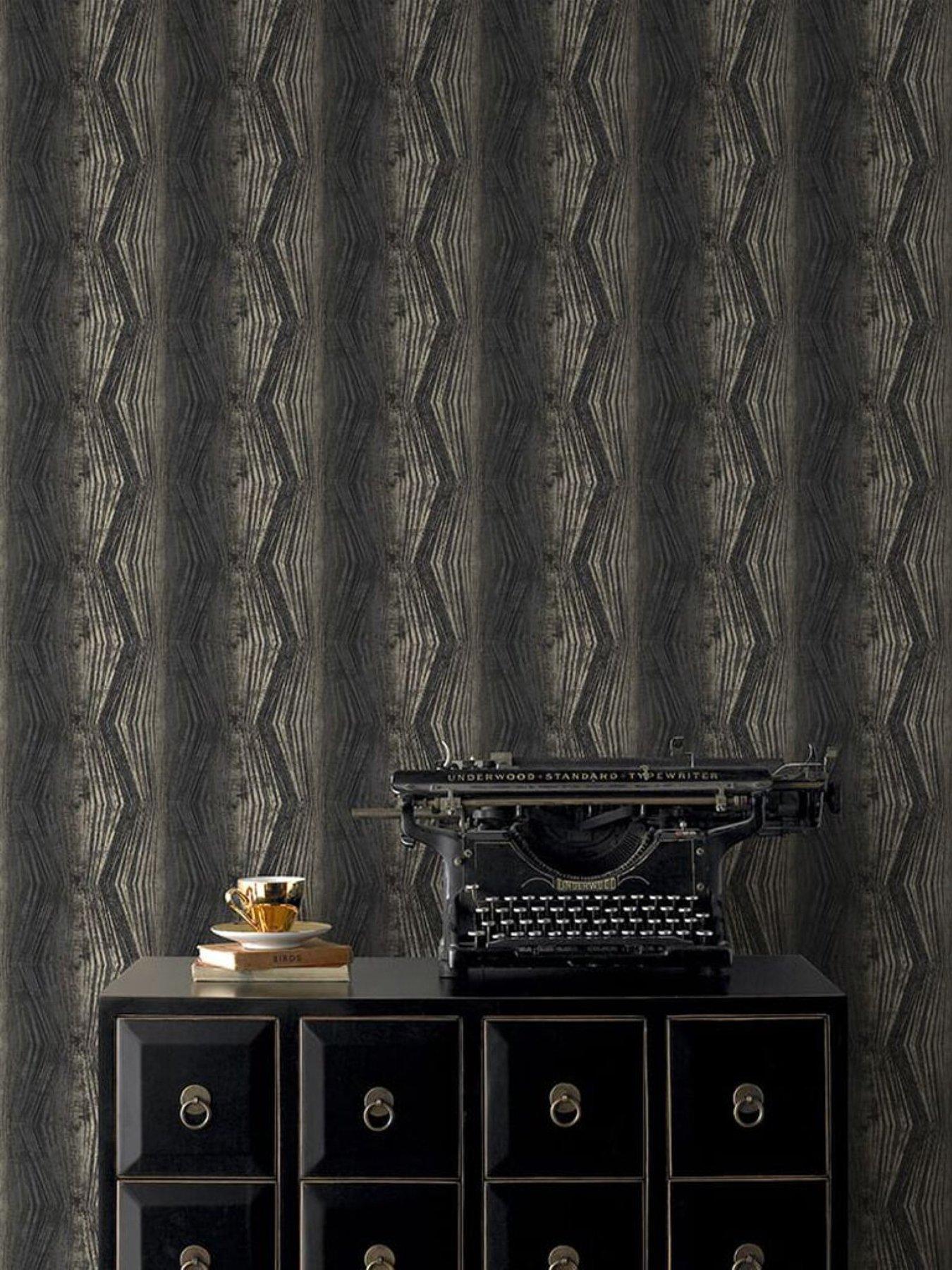 undefined Vermeil Stripe - Charcoal Wallpaper