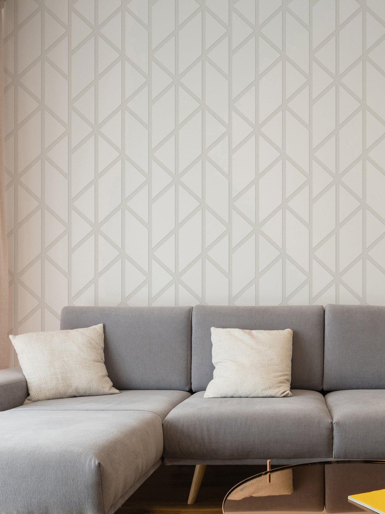 Superfresco Easy Geo Panel - White Wallpaper