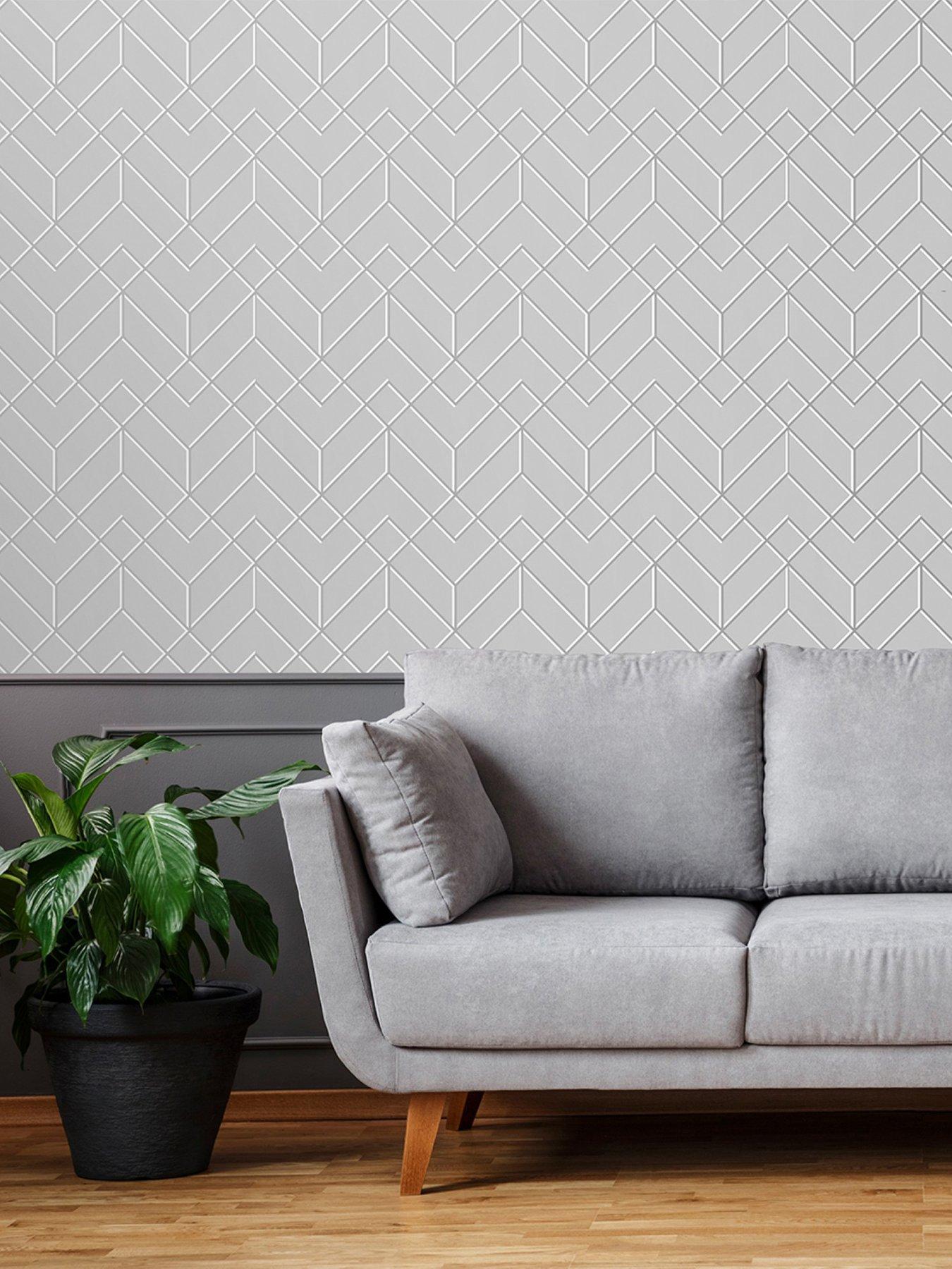 undefined Losanges Filaires Gris Et - Silver Wallpaper