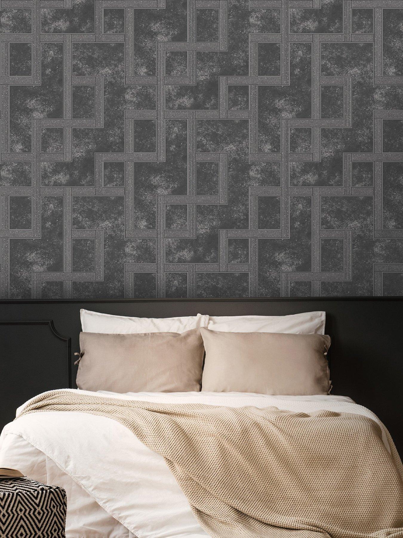 Image 1 of 3 of Boutique Gilded Greek Key - Onyx Wallpaper